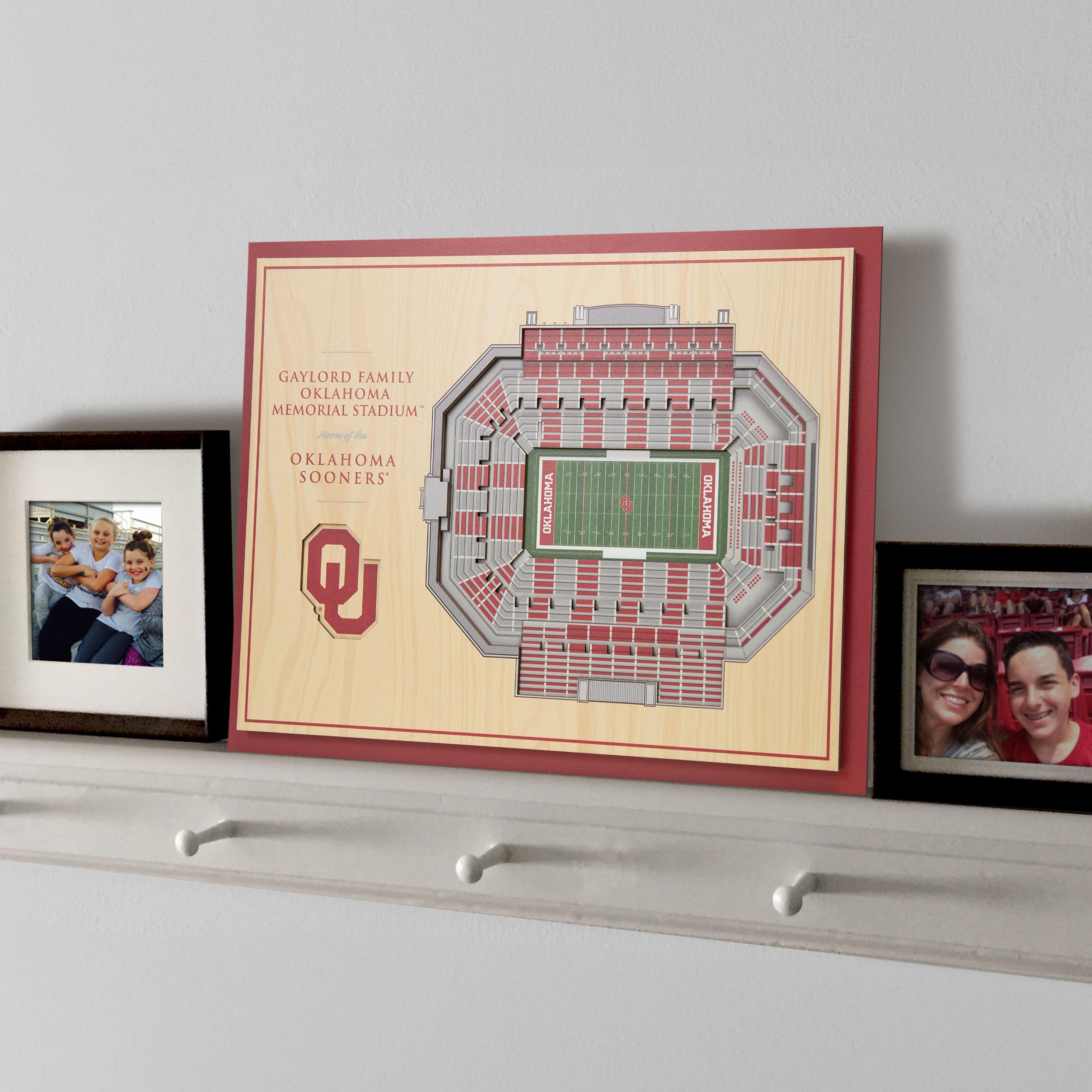 YouTheFan NCAA Oklahoma Sooners 5-Layer StadiumView 3D Wall Art - Gaylord Family Oklahoma Memorial Stadium, 13.00" x 17.00" - Sports Collectibles, Sports Memorabilia, Sports Fan Shop, Sports Gifts