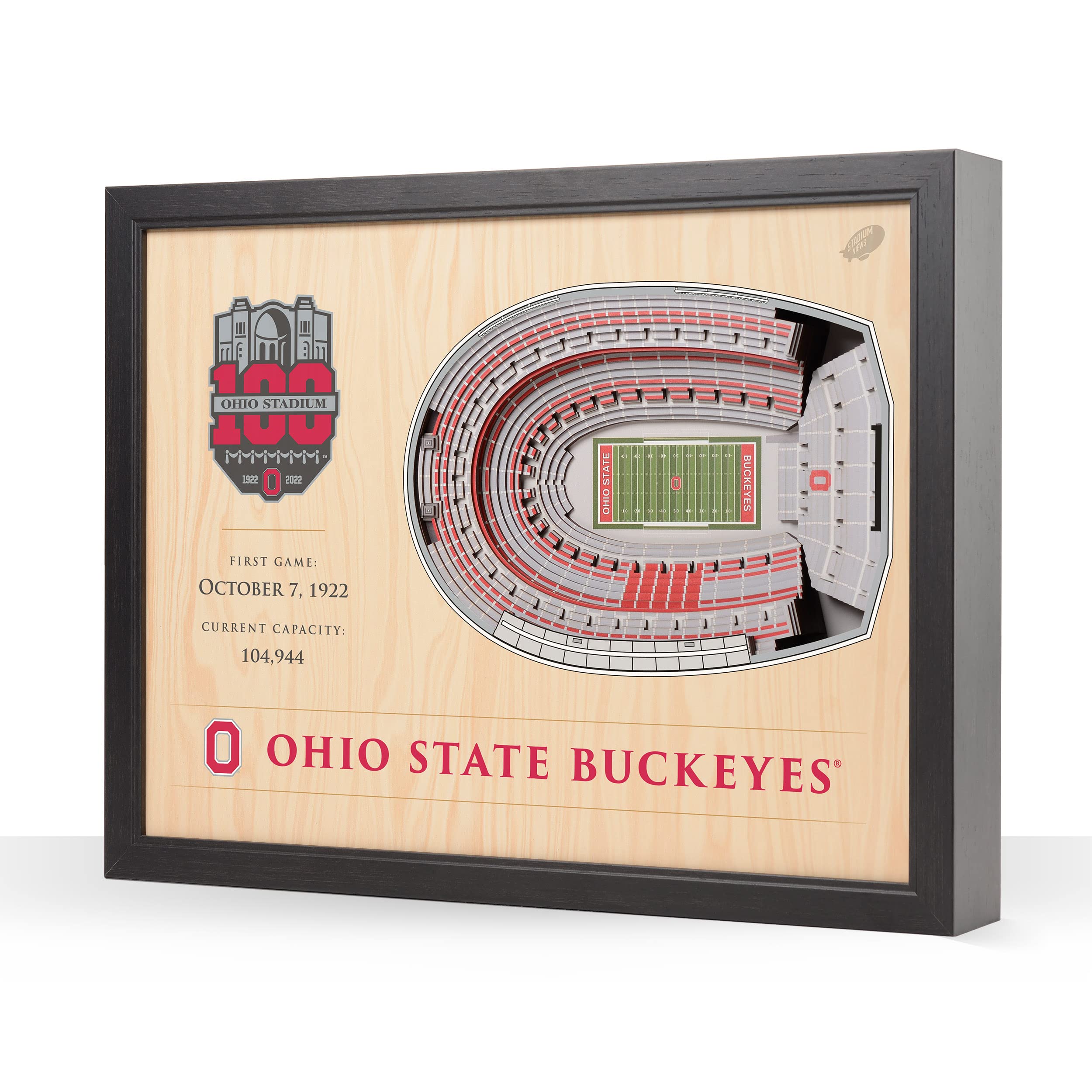 YouTheFan NCAA Ohio State Buckeyes 100th 25-Layer StadiumViews 3D Wall Art - Ohio Stadium - Sports Collectibles, Sports Memorabilia, Sports Fan Shop, Sports Gifts