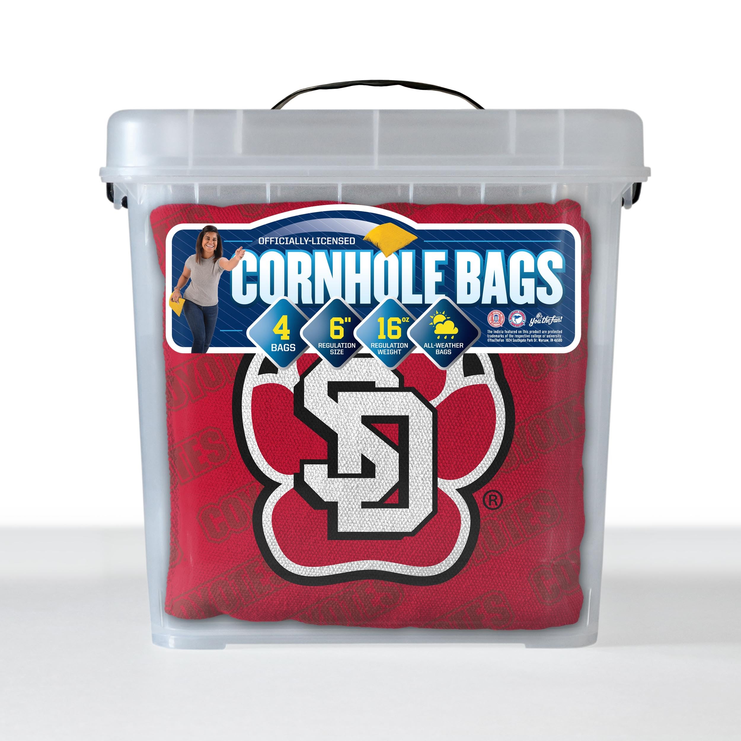 YouTheFan NCAA South Dakota Coyotes Cornhole Bags - 4PK - Red - Sports Collectibles, Sports Memorabilia, Sports Fan Shop, Sports Gifts