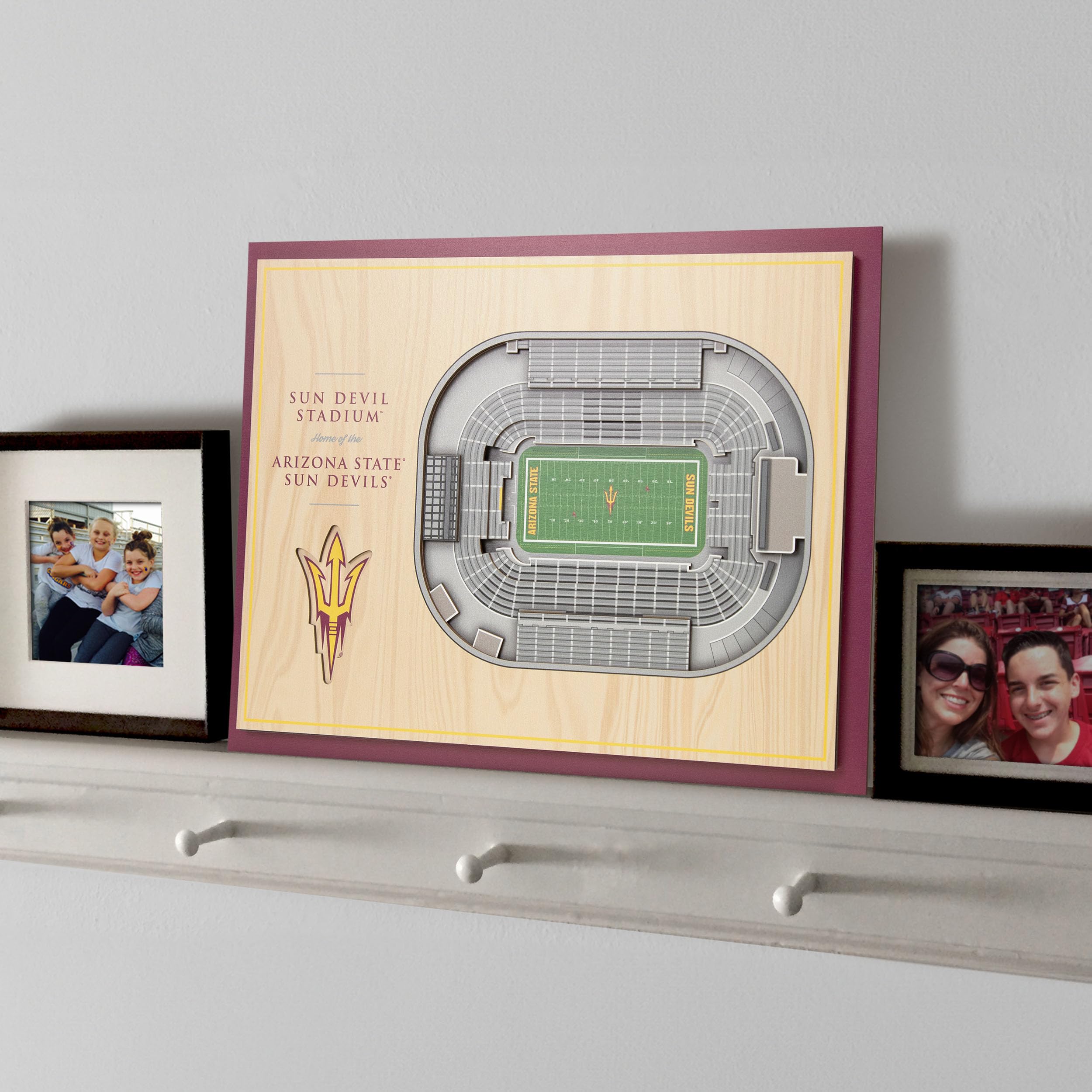YouTheFan NCAA Arizona State Sun Devils 5-Layer StadiumView 3D Wall Art - Sun Devil Football Stadium - Sports Collectibles, Sports Memorabilia, Sports Fan Shop, Sports Gifts