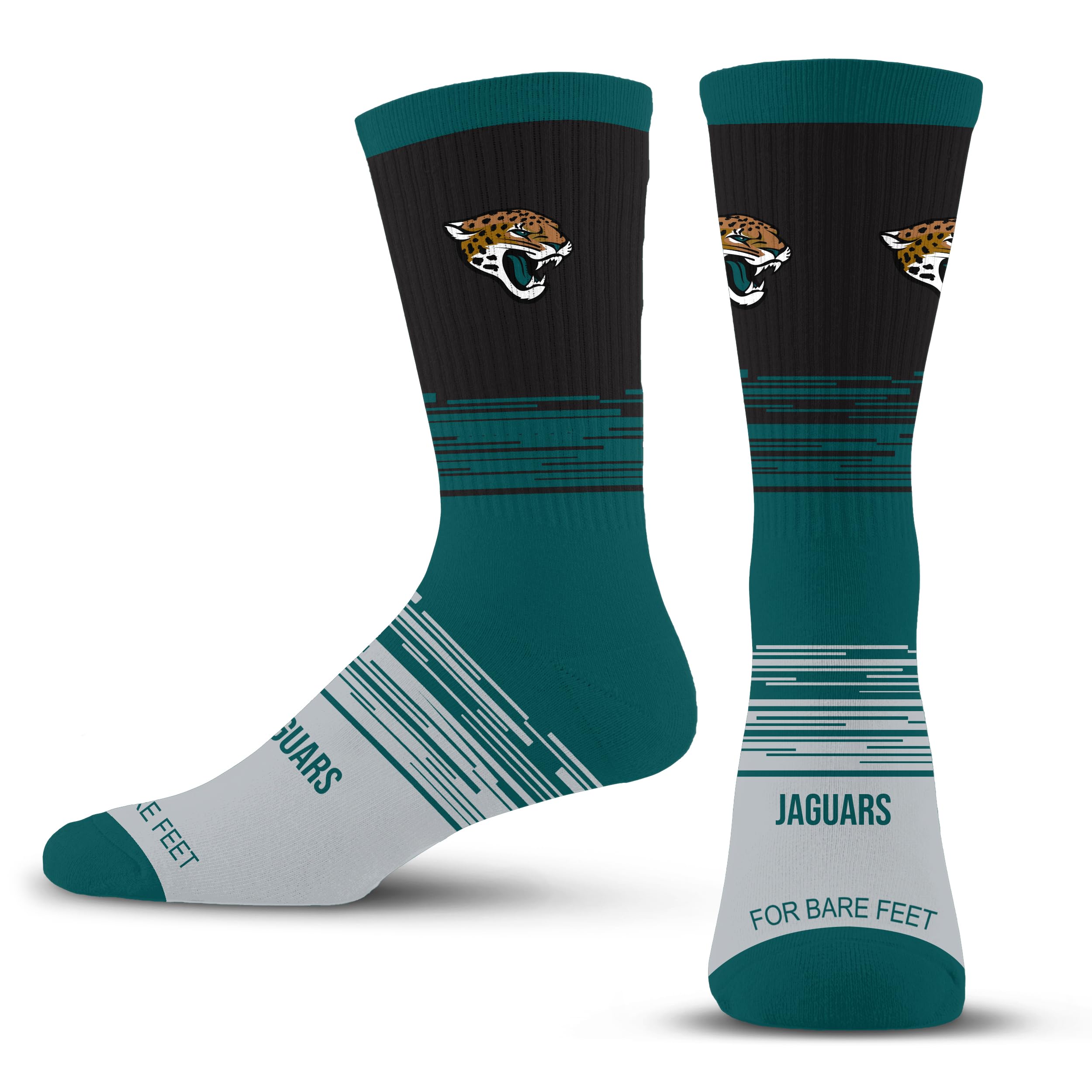 For Bare Feet NFL JACKSONVILLE JAGUARS Elevate Premium Dress Crew Sock Team Color Large - Sports Gifts, Sports Memorabilia, Sports Collectibles, Fan Shop