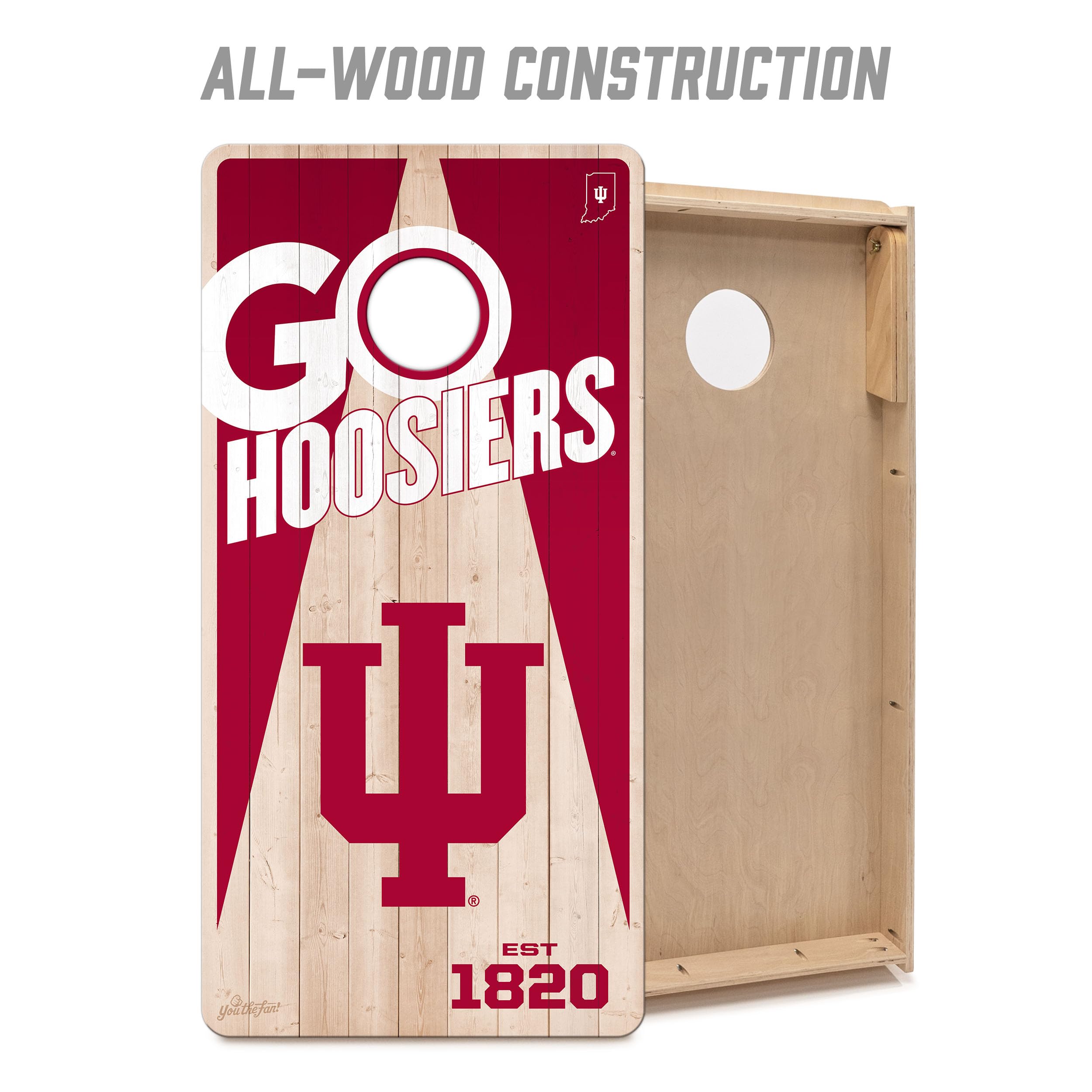 YouTheFan NCAA Indiana Hoosiers 2’ x 4’ Professional Wood Cornhole Game with Logo Bags - Sports Collectibles, Sports Memorabilia, Sports Fan Shop, Sports Gifts