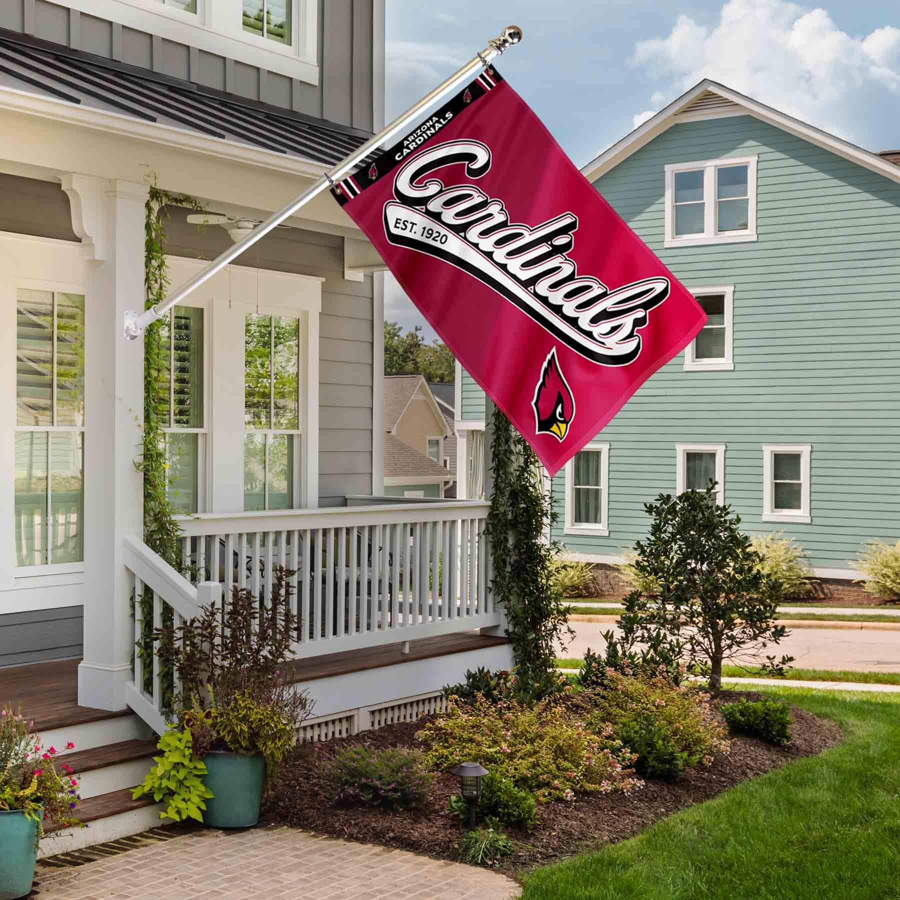 WinCraft Arizona Cardinals Script Logo Premium Flag - Sports Collectibles, Sports Memorabilia, Sports Fan Shop, Sports Gifts