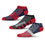 For Bare Feet NFL NEW ENGLAND PATRIOTS Stripe Stack 3 Pack Ankle Sock Team Colors Large - Sports Gifts, Sports Memorabilia, Sports Collectibles, Fan Shop