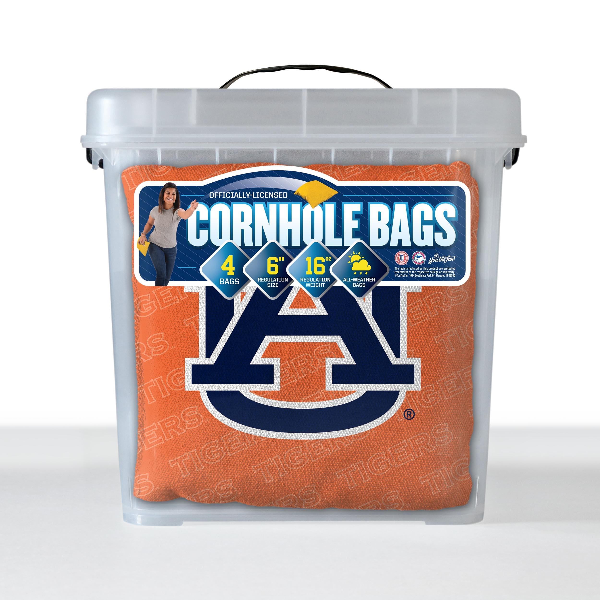 YouTheFan NCAA Auburn Tigers Cornhole Bags - 4PK - Orange - Sports Collectibles, Sports Memorabilia, Sports Fan Shop, Sports Gifts