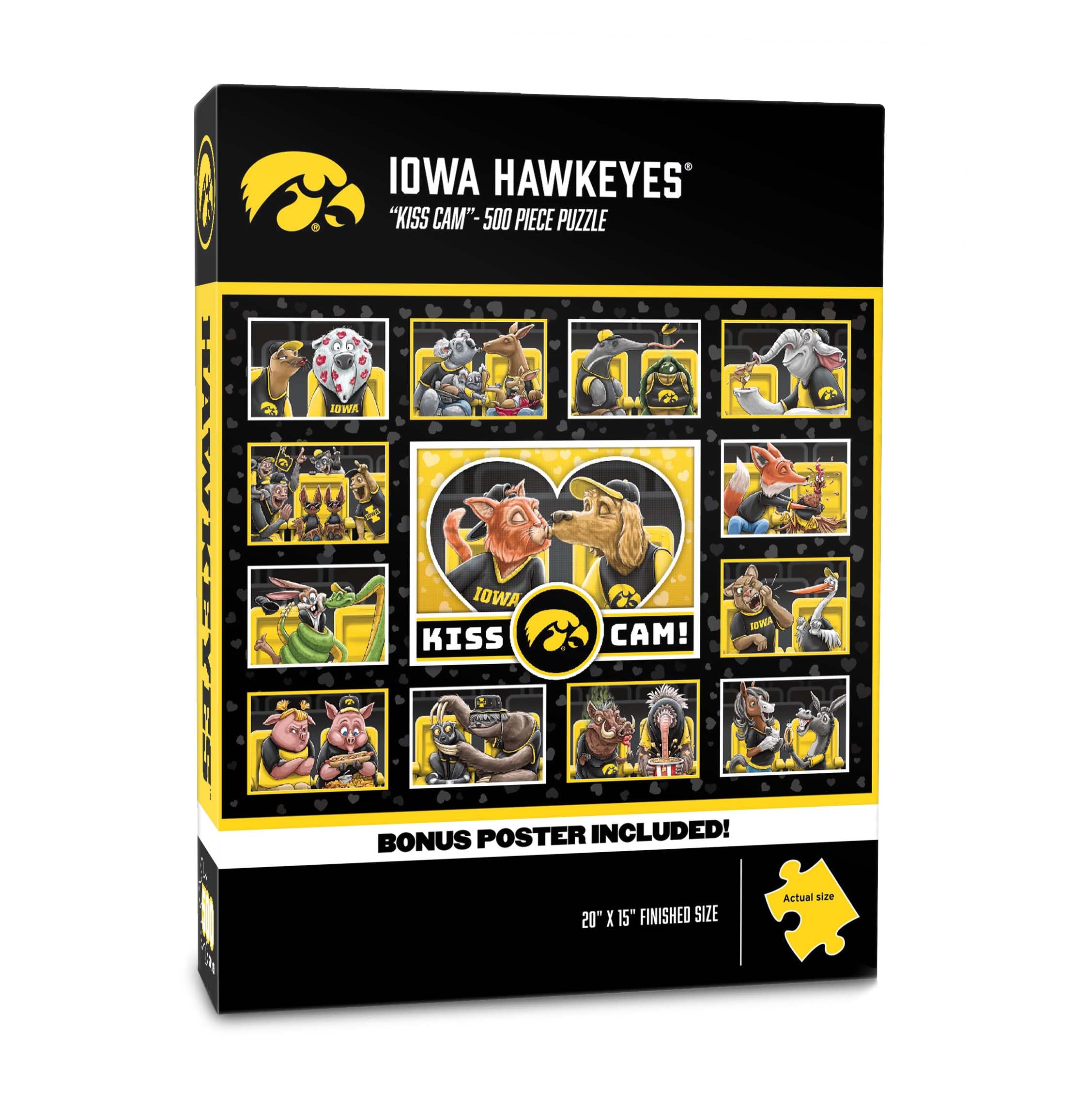 YouTheFan NCAA Iowa Hawkeyes Kiss Cam 500pc Puzzle - Sports Collectibles, Sports Memorabilia, Sports Fan Shop, Sports Gifts