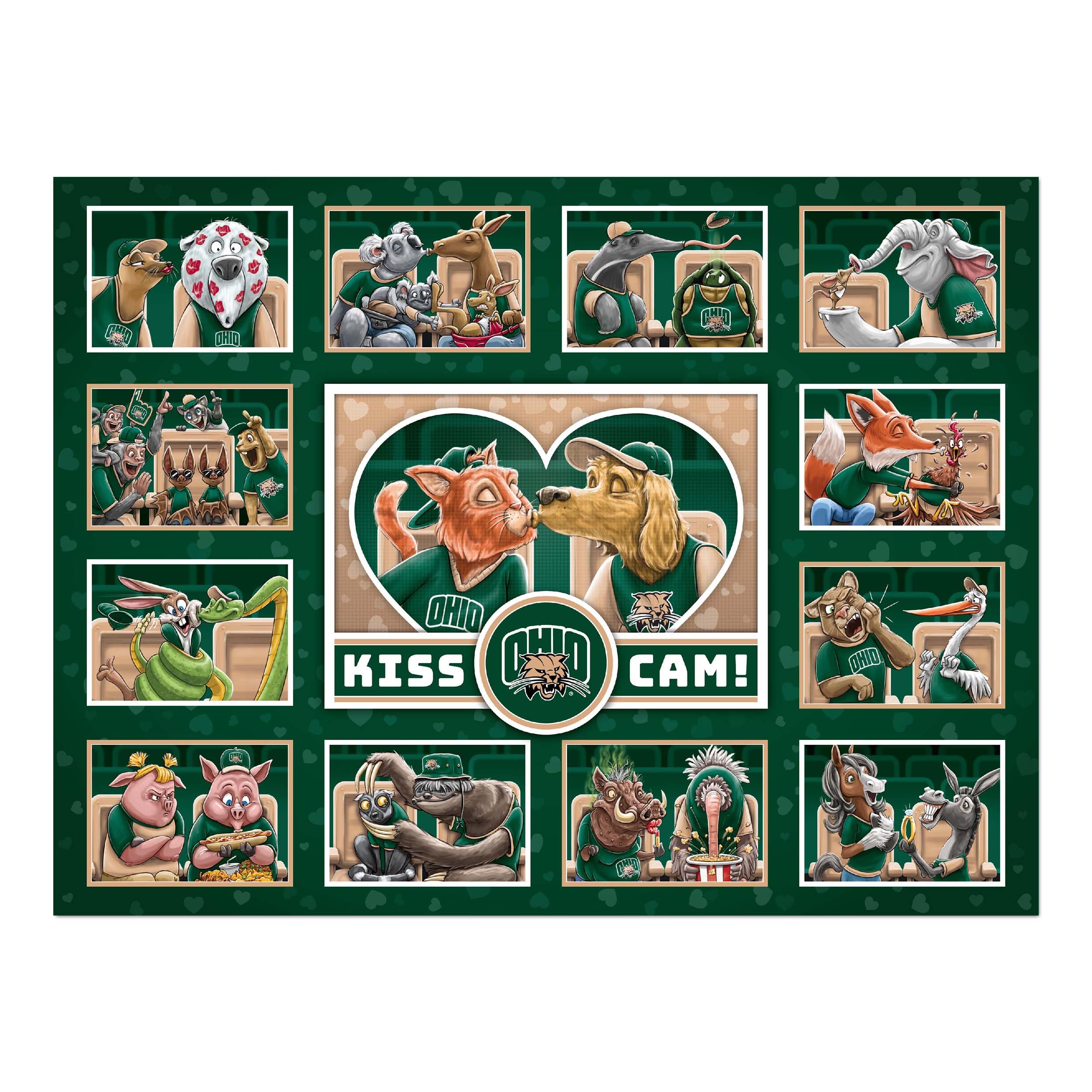 YouTheFan NCAA Ohio Bobcats Kiss Cam 500pc Puzzle - Sports Collectibles, Sports Memorabilia, Sports Fan Shop, Sports Gifts