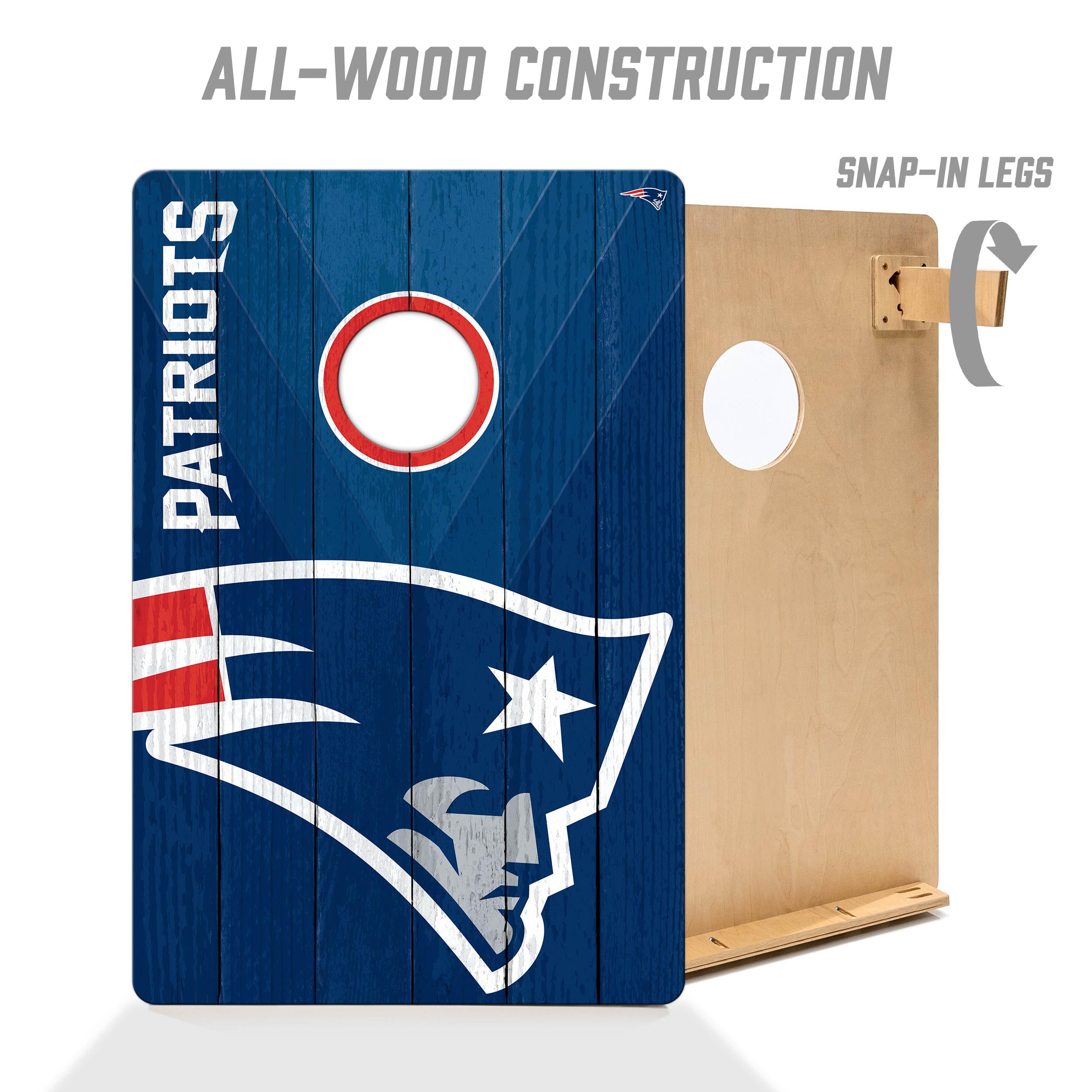 YouTheFan NFL New England Patriots 2’ x 3’ Wood Cornhole Game with Logo Bags - Sports Collectibles, Sports Memorabilia, Sports Fan Shop, Sports Gifts