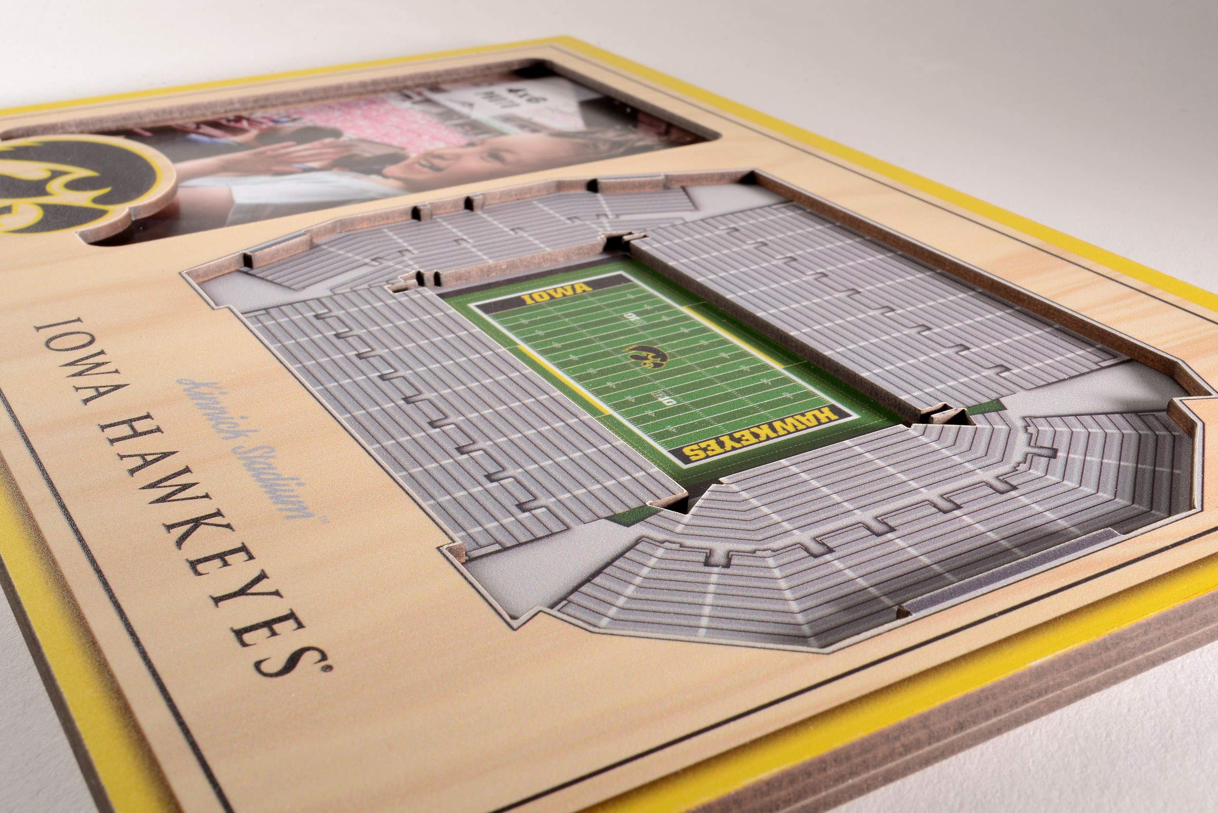 YouTheFan NCAA Iowa Hawkeyes 3D StadiumView Picture Frame - Kinnick Stadium, 12" x 8" - Sports Collectibles, Sports Memorabilia, Sports Fan Shop, Sports Gifts