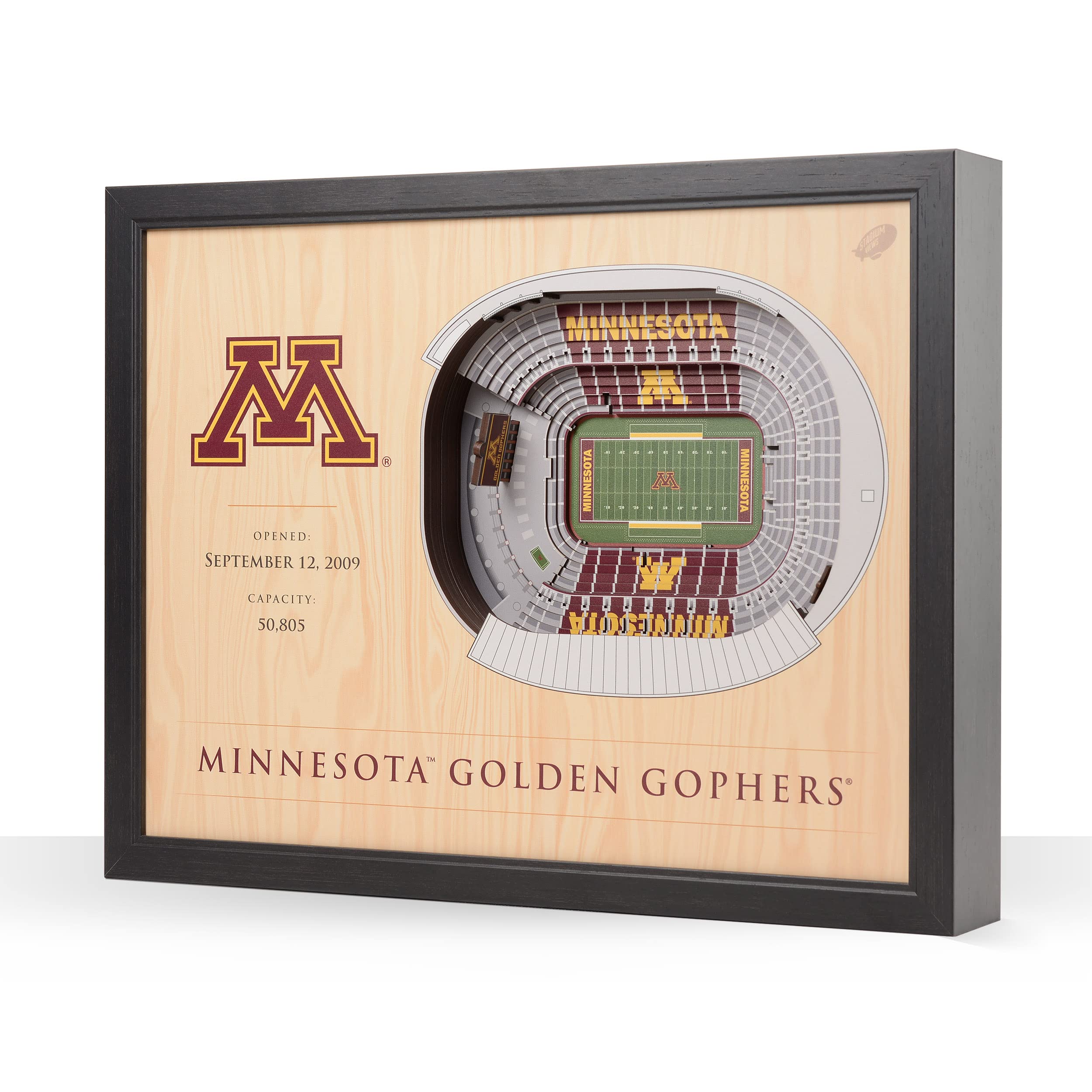 YouTheFan NCAA Minnesota Golden Gophers 25-Layer StadiumViews 3D Wall Art - Huntington Bank Stadium - Sports Collectibles, Sports Memorabilia, Sports Fan Shop, Sports Gifts