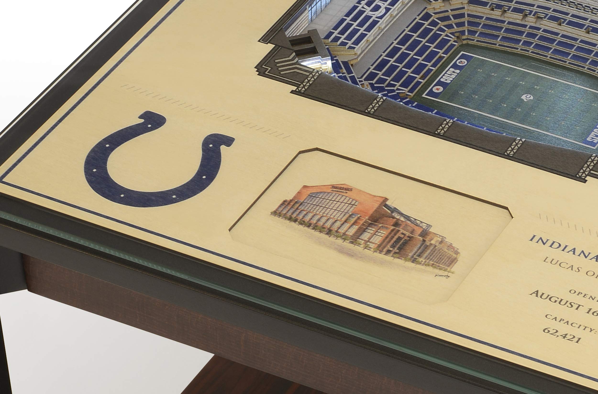 YouTheFan NFL Indianapolis Colts 25-Layer StadiumView Lighted End Table - Sports Collectibles, Sports Memorabilia, Sports Fan Shop, Sports Gifts