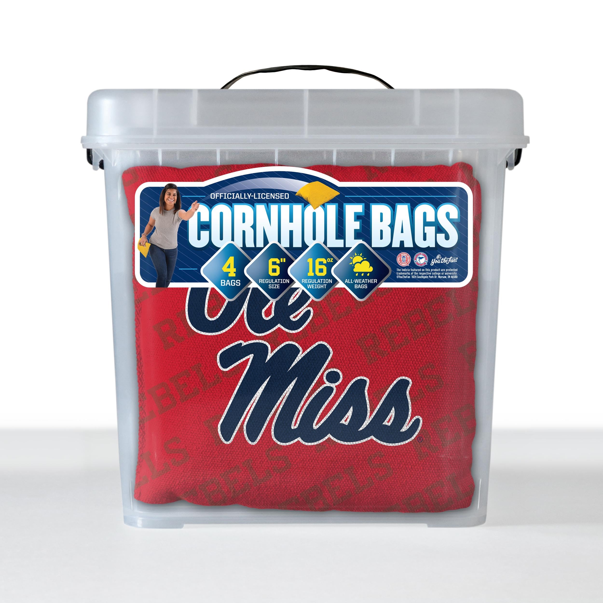 YouTheFan NCAA Mississippi Rebels Cornhole Bags - 4PK - Red - Sports Collectibles, Sports Memorabilia, Sports Fan Shop, Sports Gifts