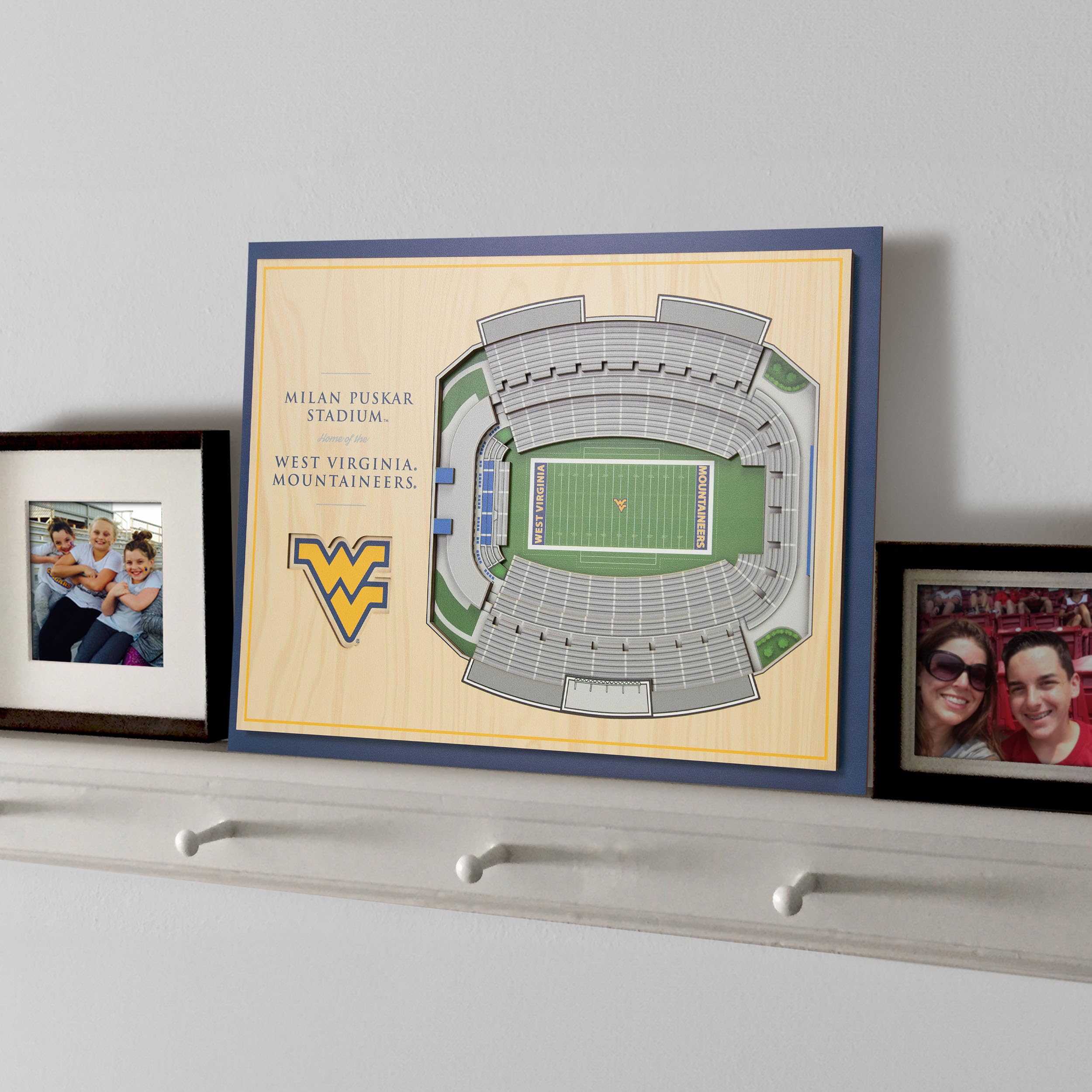YouTheFan NCAA West Virginia Mountaineers 5-Layer StadiumView 3D Wall Art - Milan Puskar Stadium - Sports Collectibles, Sports Memorabilia, Sports Fan Shop, Sports Gifts
