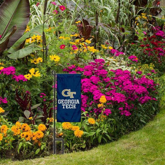 College Flags & Banners Co. Georgia Tech Yellow Jackets Mini Garden and Flower Pot Flag Topper - Sports Collectibles, Sports Memorabilia, Sports Fan Shop, Sports Gifts