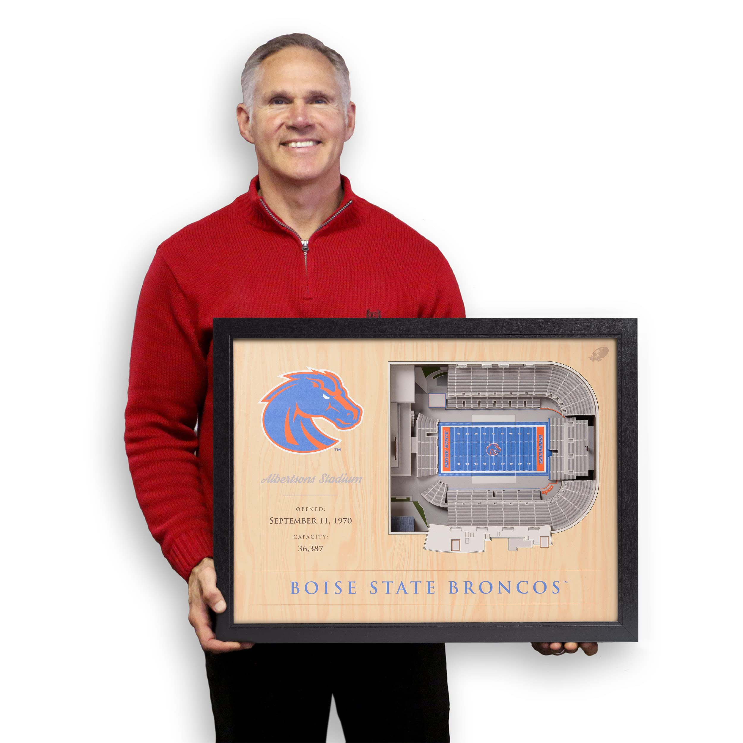 YouTheFan NCAA Boise State Broncos 25-Layer StadiumViews 3D Wall Art - Albertsons Stadium - Sports Collectibles, Sports Memorabilia, Sports Fan Shop, Sports Gifts