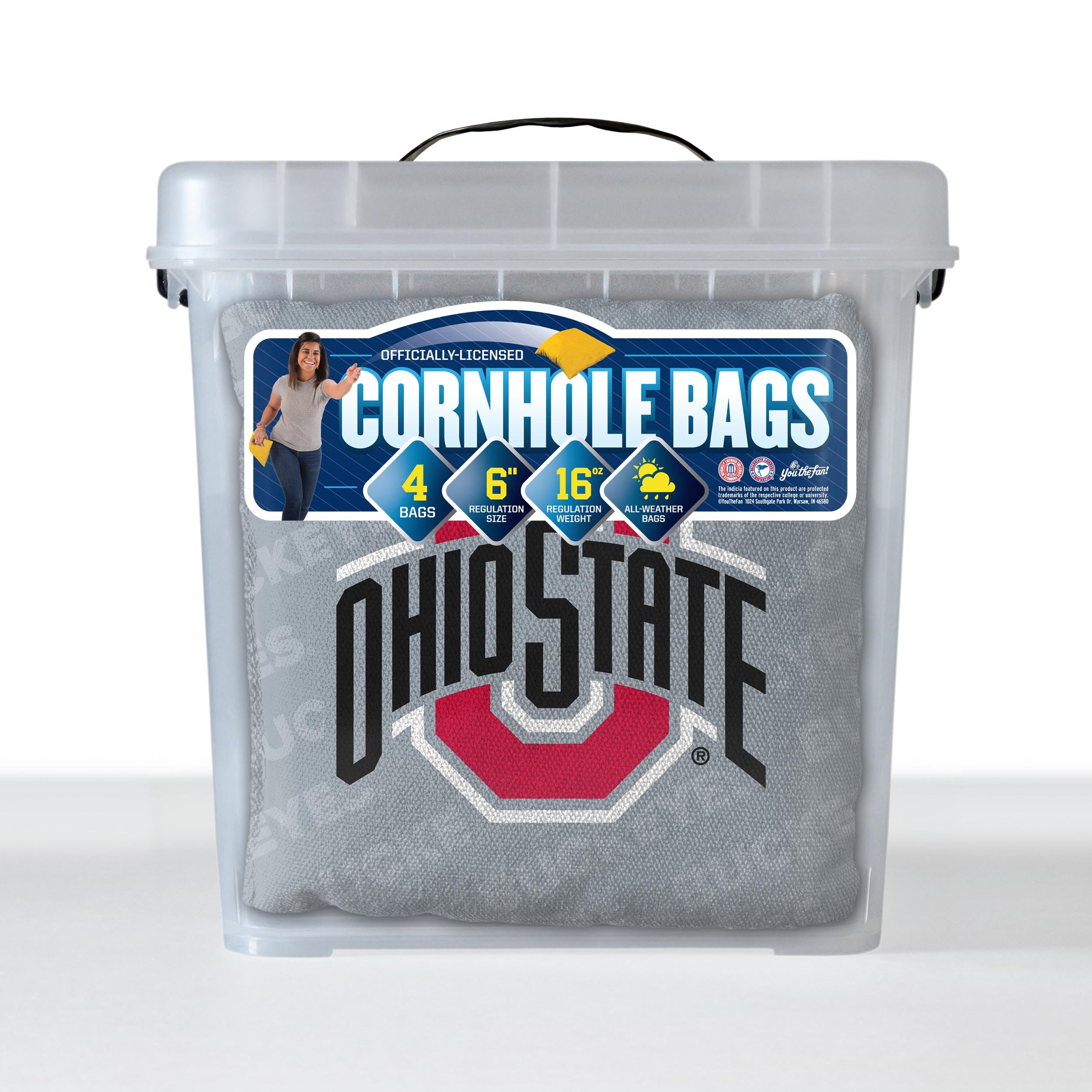 YouTheFan NCAA Ohio State Buckeyes Cornhole Bags - 4PK - Grey - Sports Collectibles, Sports Memorabilia, Sports Fan Shop, Sports Gifts