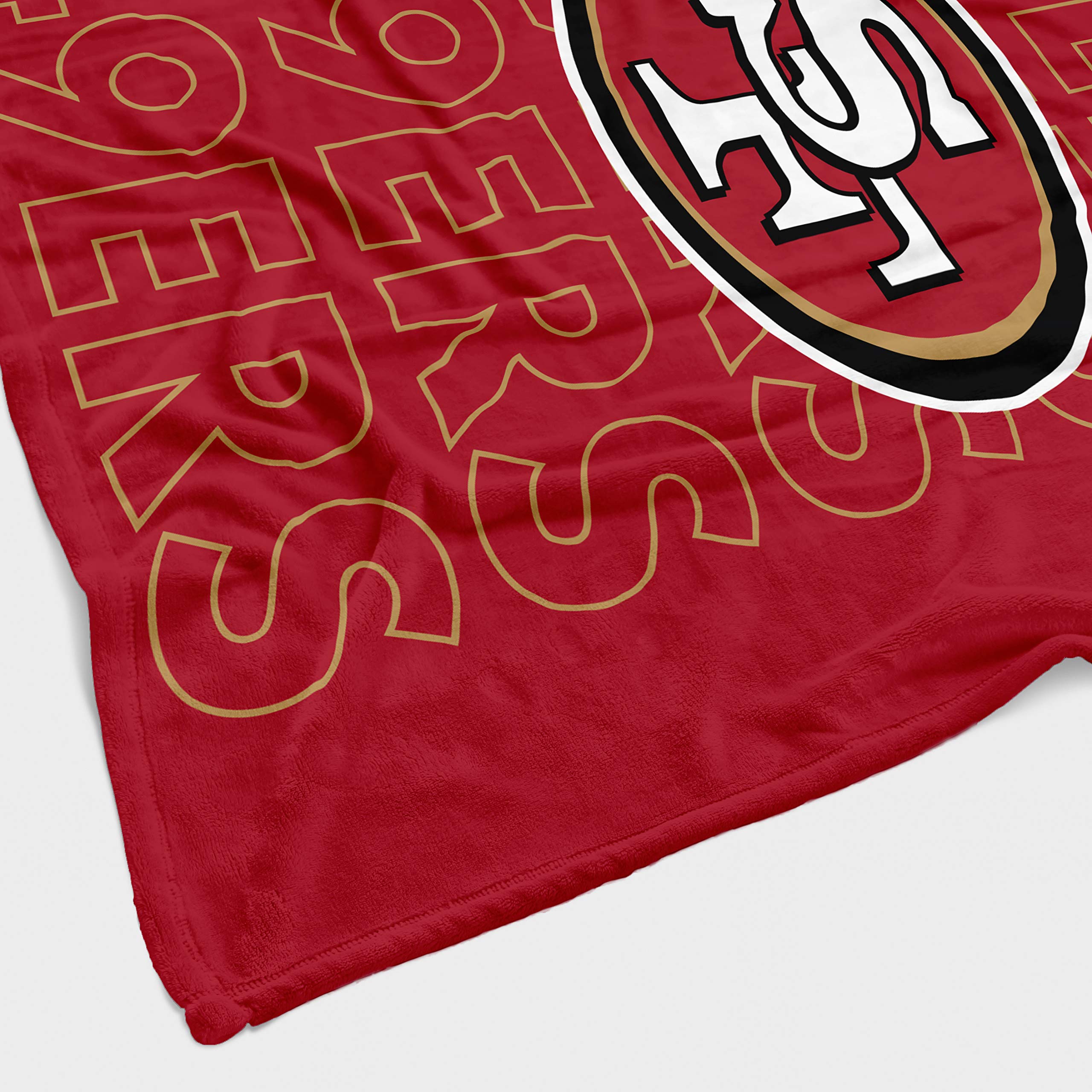 Pegasus Sports NFL Echo Team Wordmark Plush Blanket- San Francisco 49ers, Team Color, 60x70 - Sports Gifts, Sports Memorabilia, Sports Collectibles, Fan Shop