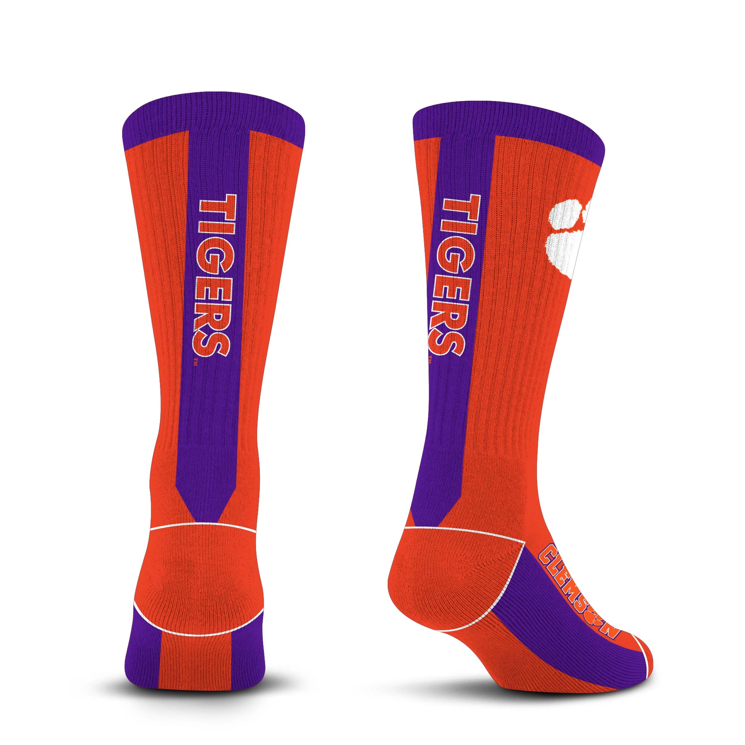 For Bare Feet NCAA CLEMSON TIGERS MVP Crew Sock Team Color Large - Sports Gifts, Sports Memorabilia, Sports Collectibles, Fan Shop