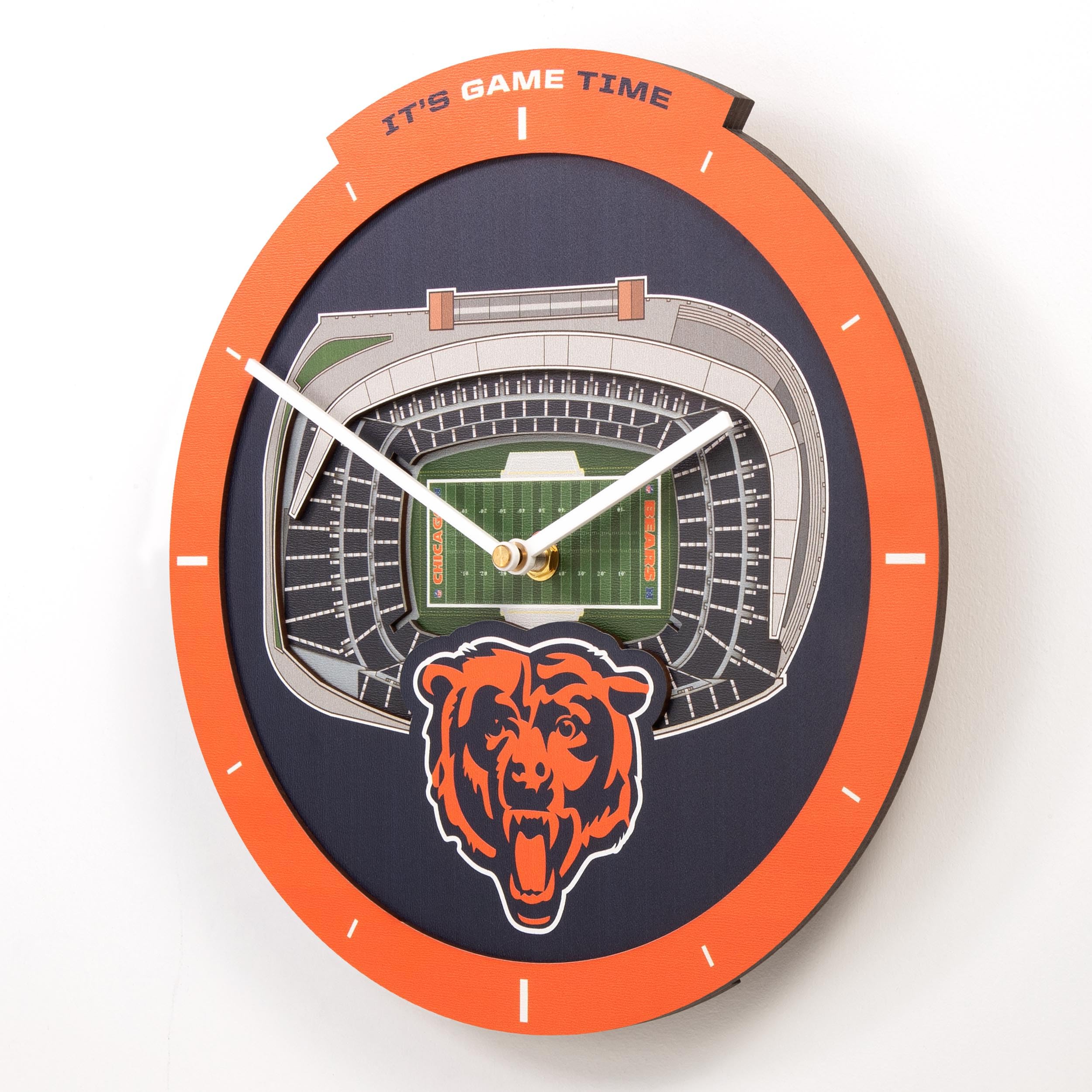 YouTheFan NFL Chicago Bears 3D StadiumView Clock - Sports Gifts, Sports Memorabilia, Sports Collectibles, Fan Shop