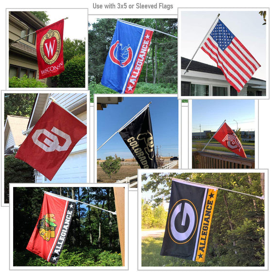 College Flags & Banners Co. WSU Raiders New Logo Flag and Pole Bracket Mount Bundle - Sports Collectibles, Sports Memorabilia, Sports Fan Shop, Sports Gifts