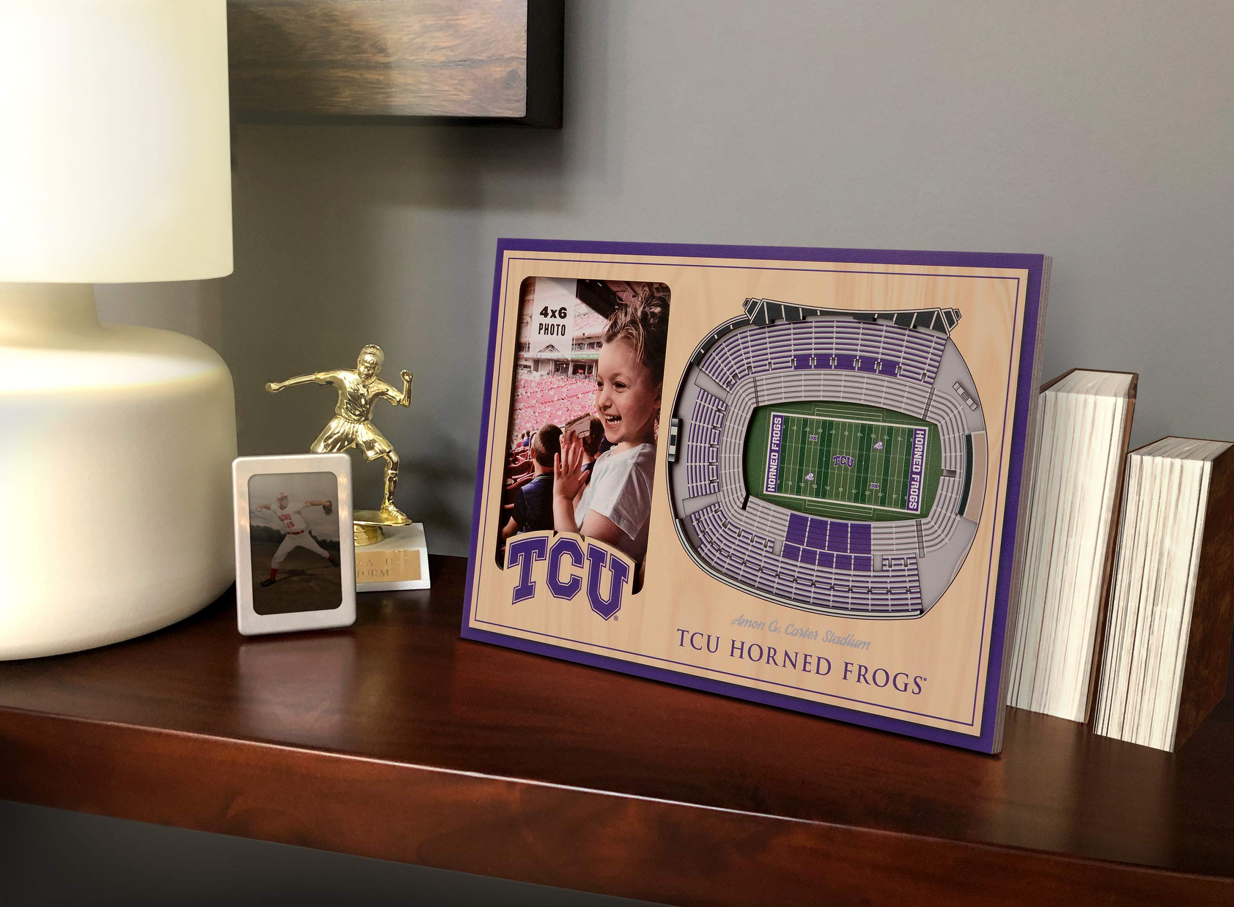YouTheFan NCAA TCU Horned Frogs 3D StadiumView Picture Frame - Amon G. Carter Stadium, 12" x 8" - Sports Collectibles, Sports Memorabilia, Sports Fan Shop, Sports Gifts