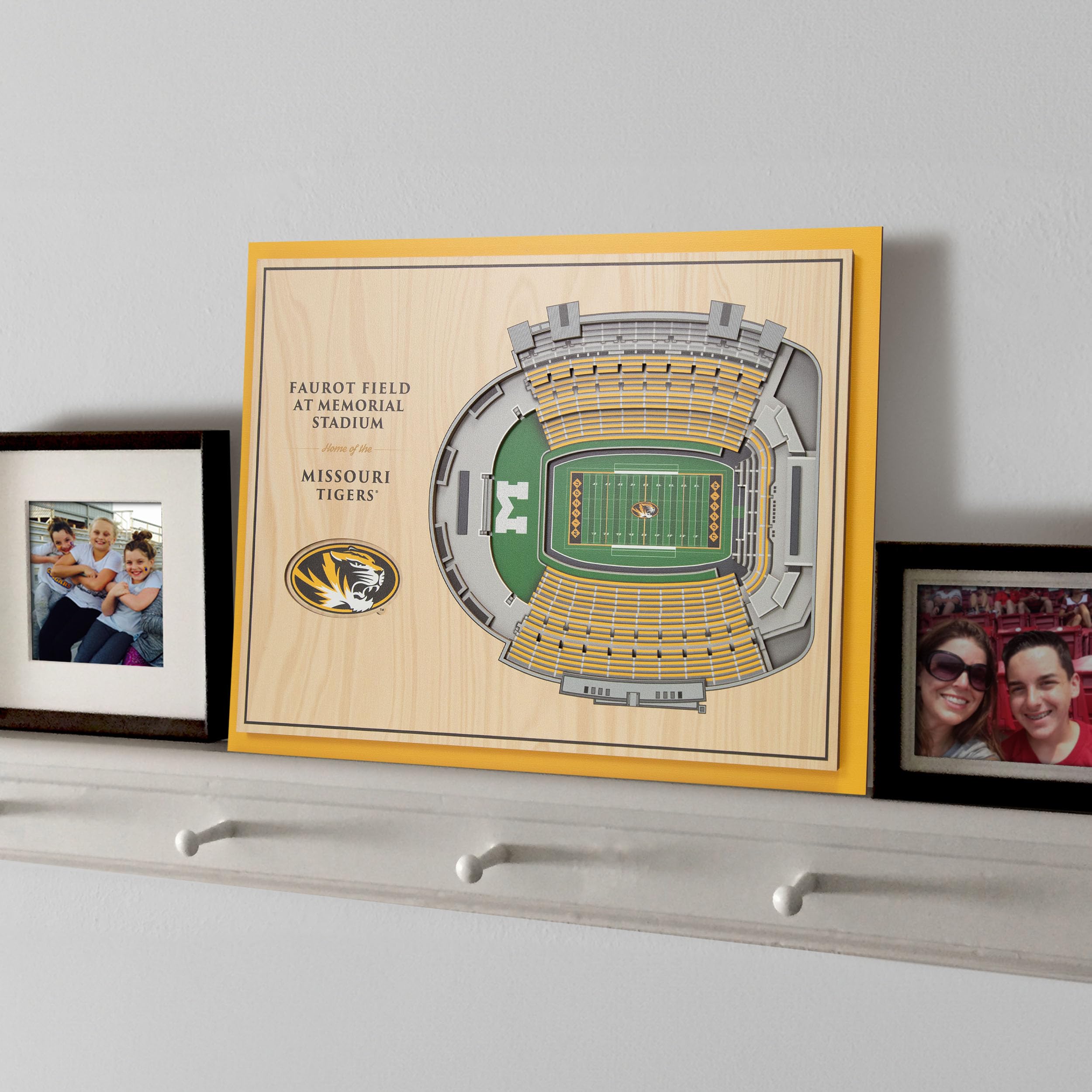 YouTheFan NCAA Missouri Tigers 5-Layer StadiumView 3D Wall Art - Faurot Field at Memorial Stadium - Sports Collectibles, Sports Memorabilia, Sports Fan Shop, Sports Gifts
