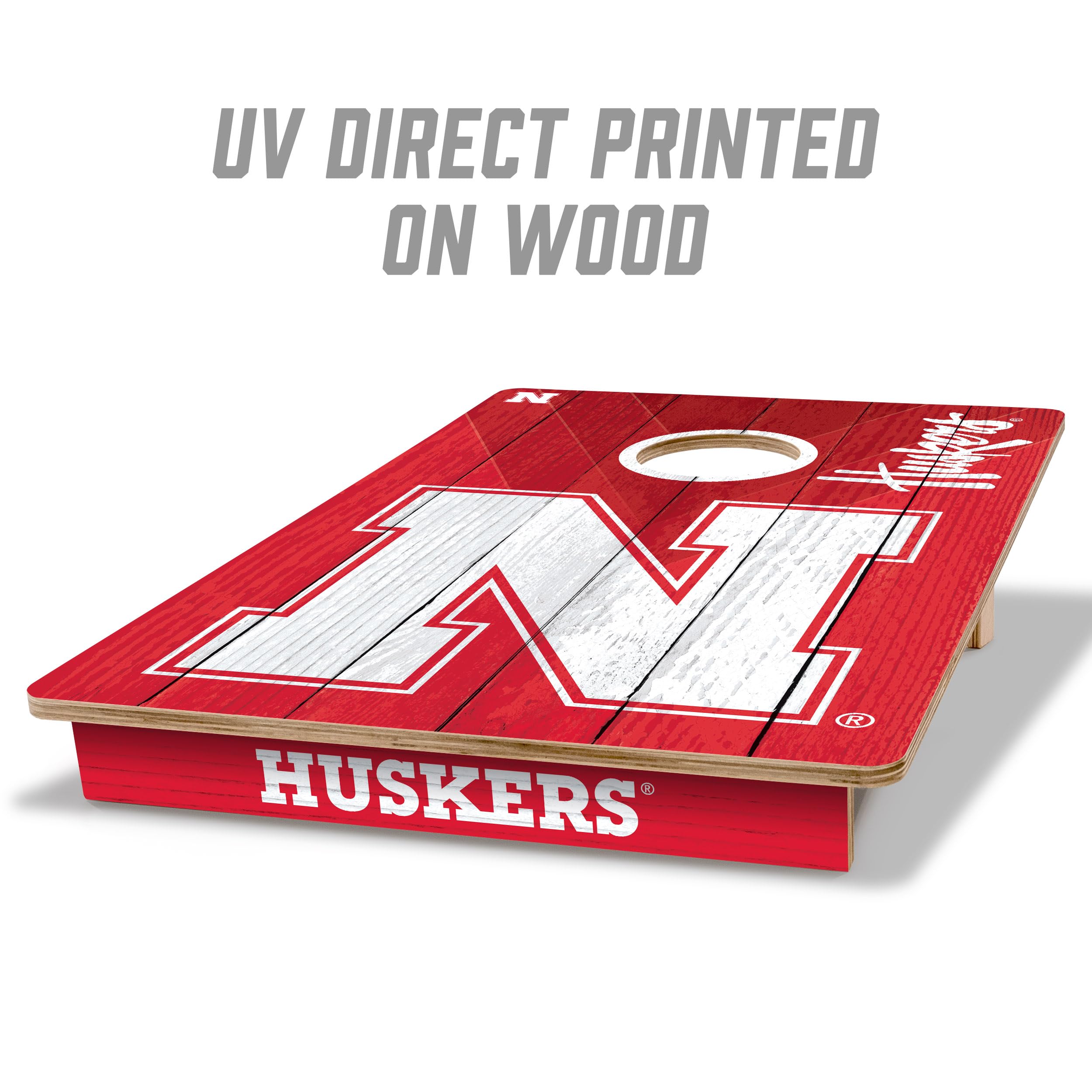 YouTheFan NCAA Nebraska Cornhuskers 2’ x 3’ Wood Cornhole Game with Logo Bags - Sports Collectibles, Sports Memorabilia, Sports Fan Shop, Sports Gifts