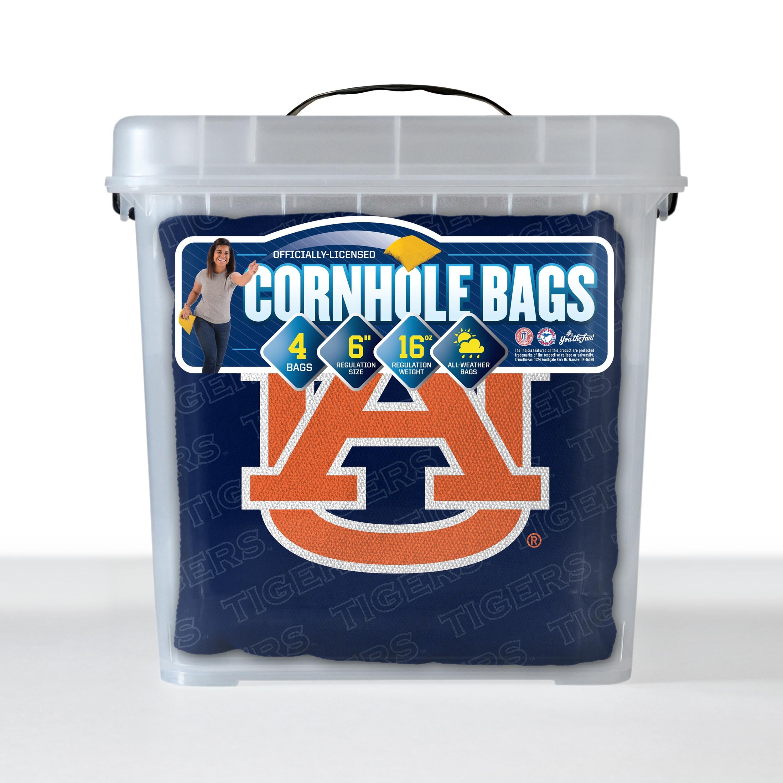 YouTheFan NCAA Auburn Tigers Cornhole Bags - 4PK - Blue - Sports Collectibles, Sports Memorabilia, Sports Fan Shop, Sports Gifts