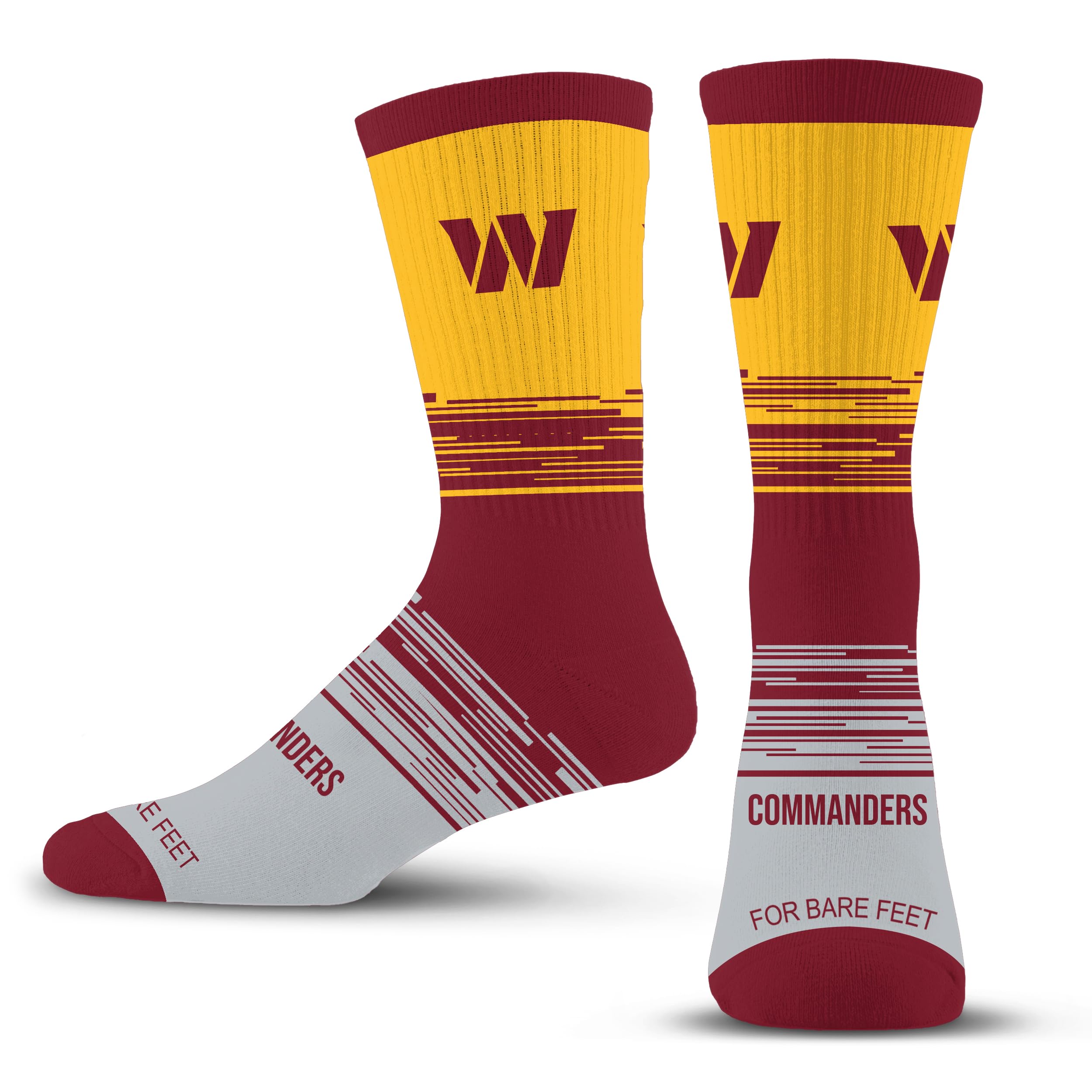 For Bare Feet NFL WASHINGTON COMMANDERS Elevate Premium Dress Crew Sock Team Color Large - Sports Gifts, Sports Memorabilia, Sports Collectibles, Fan Shop