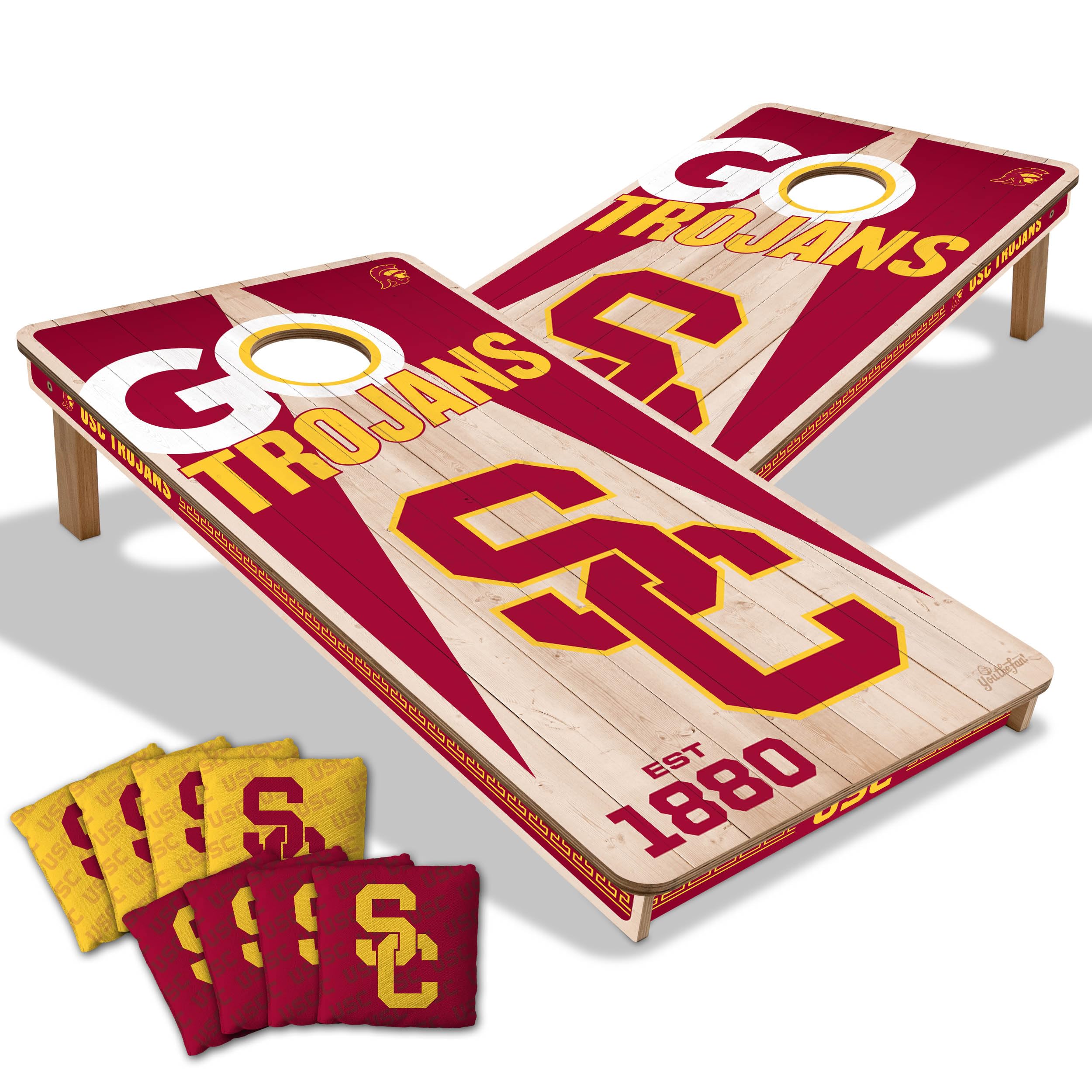 YouTheFan NCAA USC Trojans 2’ x 4’ Professional Wood Cornhole Game with Logo Bags - Sports Collectibles, Sports Memorabilia, Sports Fan Shop, Sports Gifts