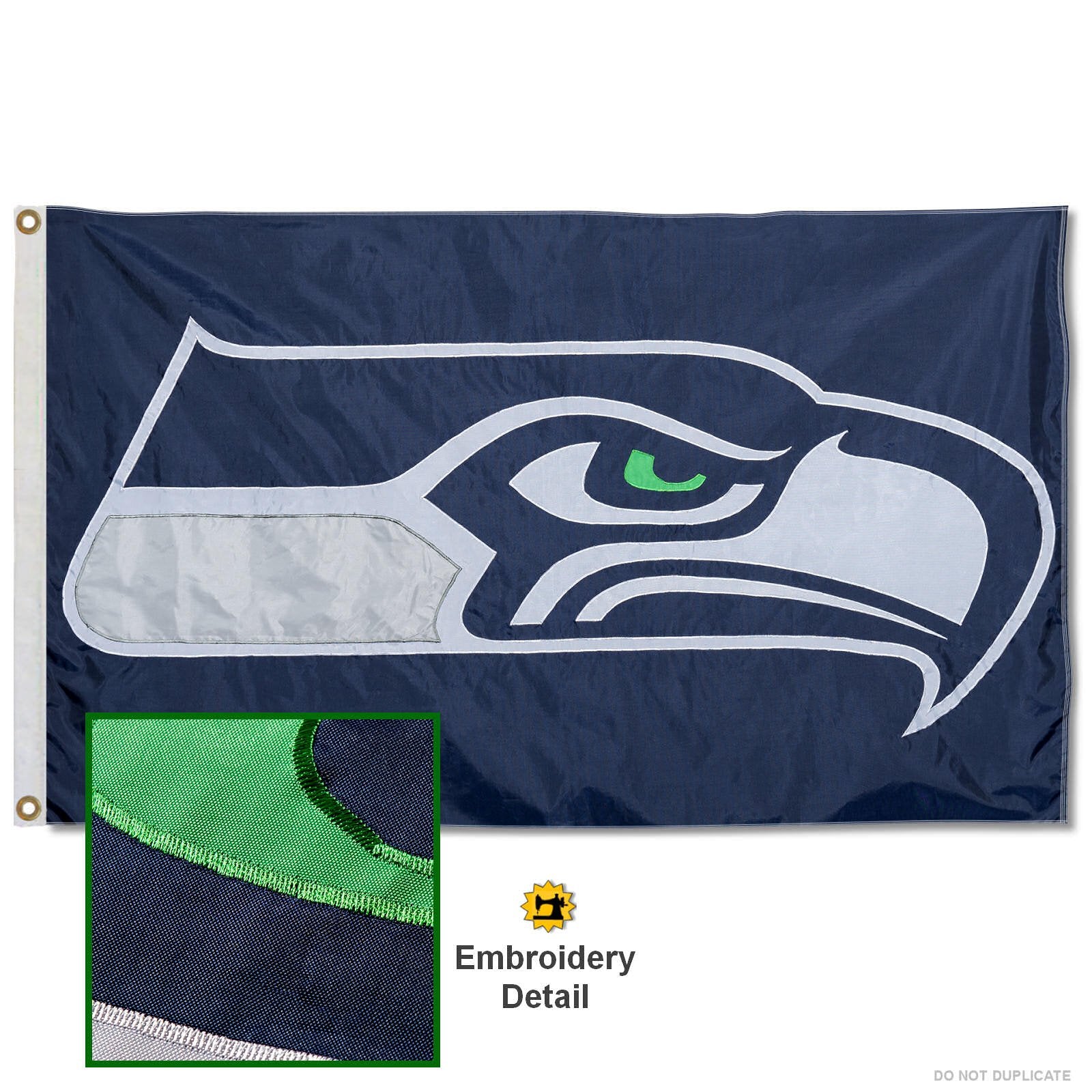 WinCraft Seattle Seahawks Embroidered Nylon Flag - Sports Collectibles, Sports Memorabilia, Sports Fan Shop, Sports Gifts