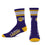 For Bare Feet NBA LOS ANGELES LAKERS 4 Stripe Deuce Crew Sock Team Color YOUTH