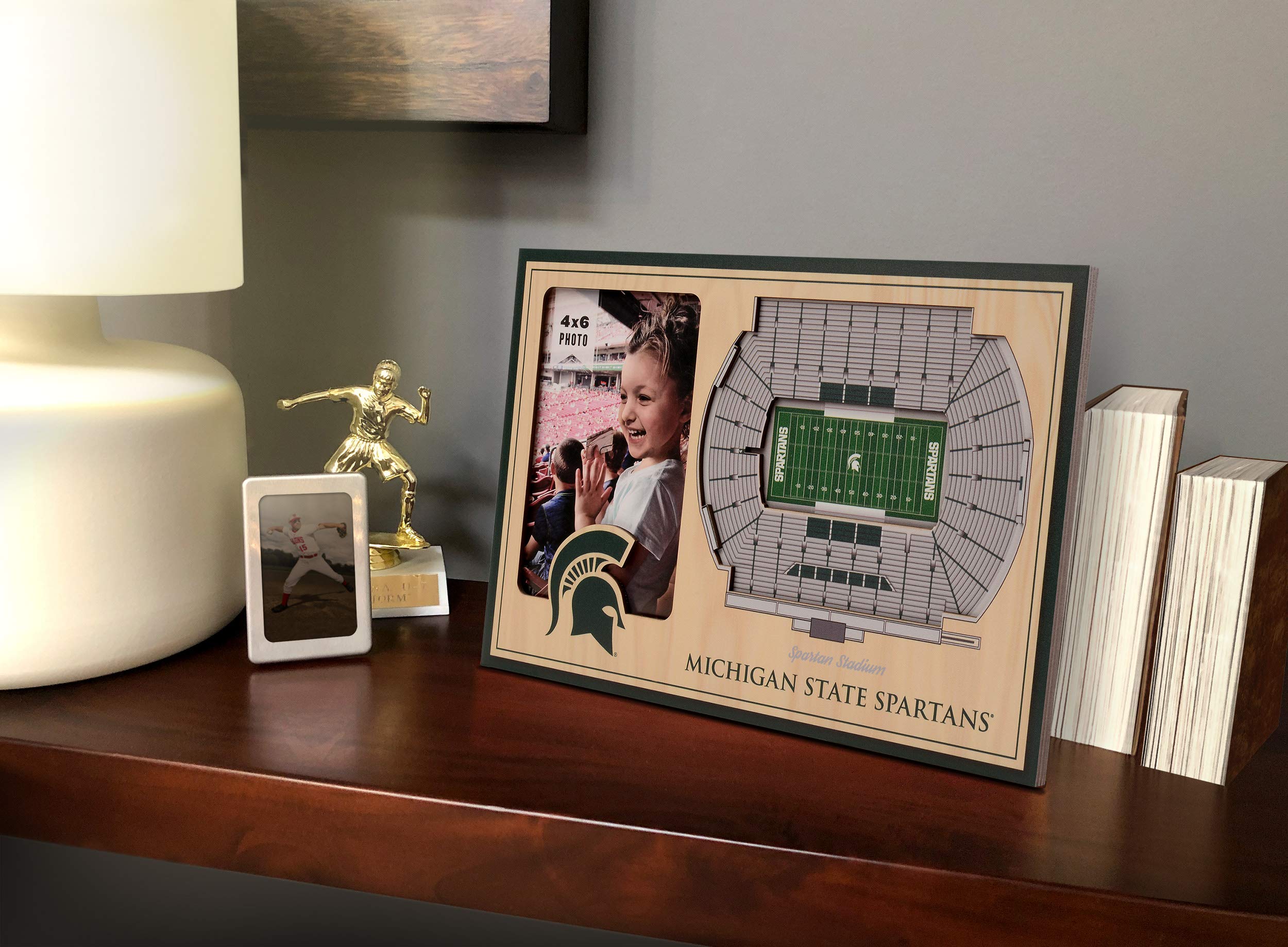YouTheFan NCAA Michigan State Spartans 3D StadiumView Picture Frame - Spartan Stadium, 12" x 8" - Sports Collectibles, Sports Memorabilia, Sports Fan Shop, Sports Gifts