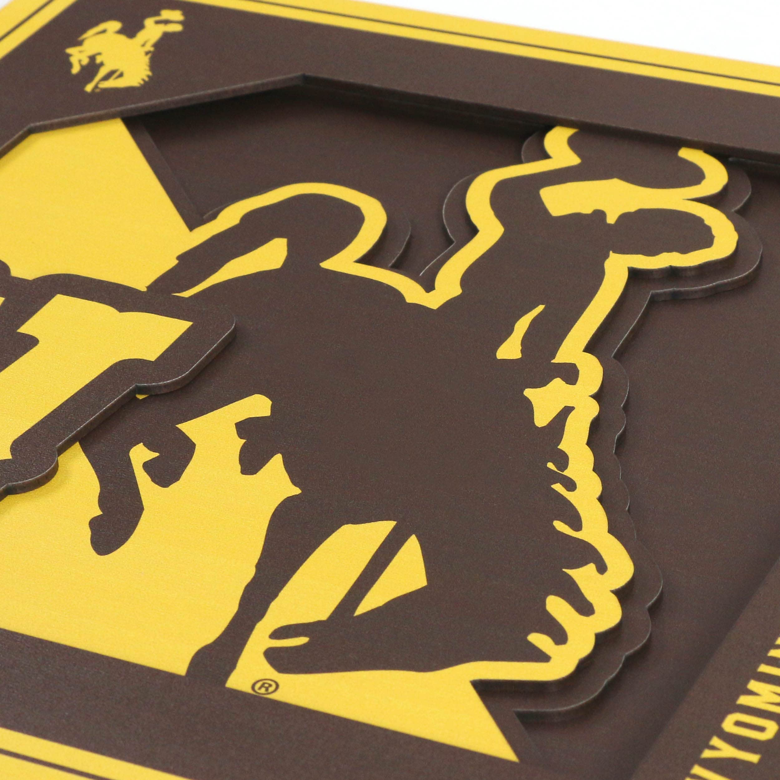 YouTheFan NCAA Wyoming Cowboys 3D Logo Series Wall Art - 12x12 - Sports Collectibles, Sports Memorabilia, Sports Fan Shop, Sports Gifts