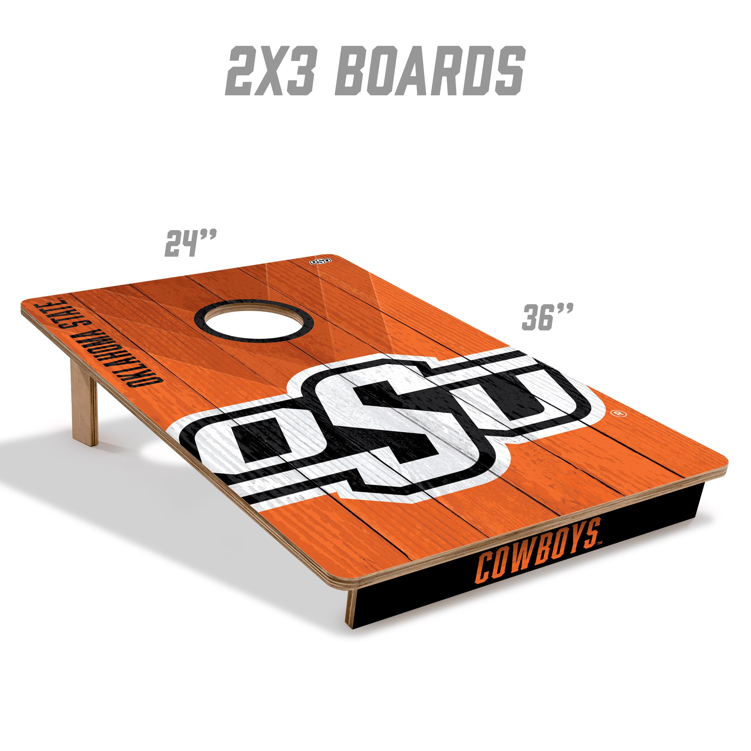 YouTheFan NCAA Oklahoma State Cowboys 2’ x 3’ Wood Cornhole Game with Logo Bags - Sports Collectibles, Sports Memorabilia, Sports Fan Shop, Sports Gifts