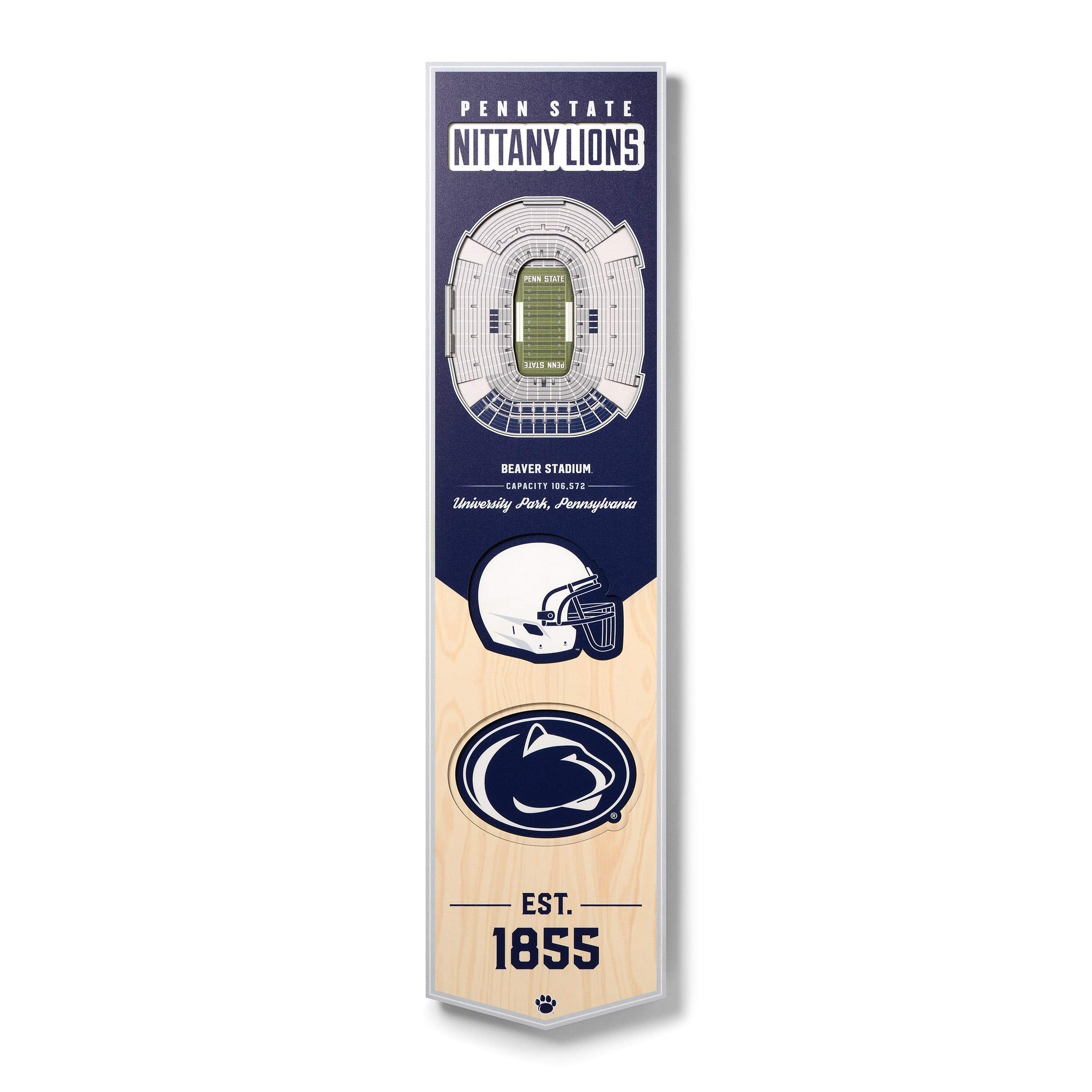 YouTheFan NCAA Penn State Nittany Lions 3D Stadium 8x32 Banner - Beaver Stadium - Sports Collectibles, Sports Memorabilia, Sports Fan Shop, Sports Gifts