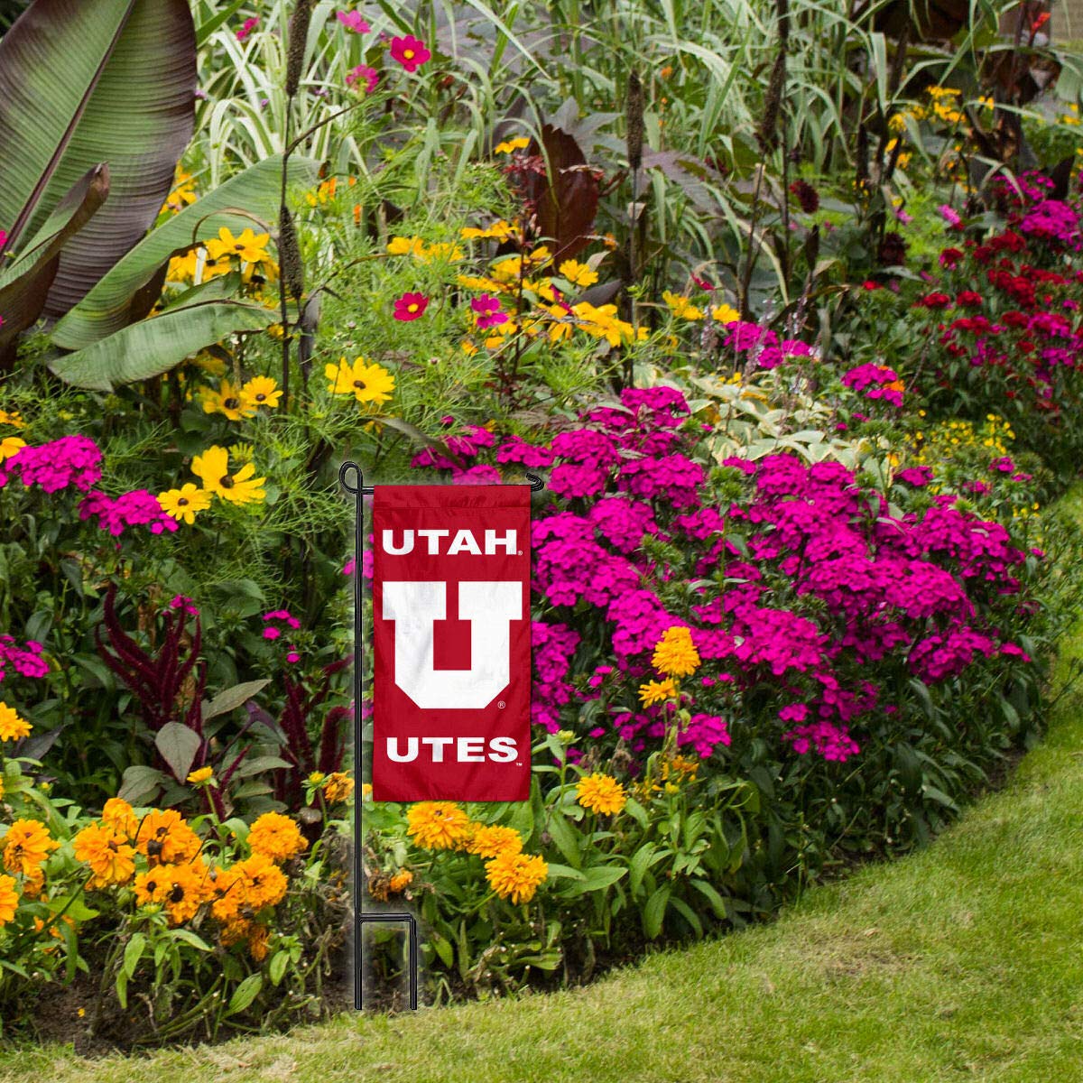 College Flags & Banners Co. Utah Mini Garden and Flower Pot Flag Topper - Sports Collectibles, Sports Memorabilia, Sports Fan Shop, Sports Gifts