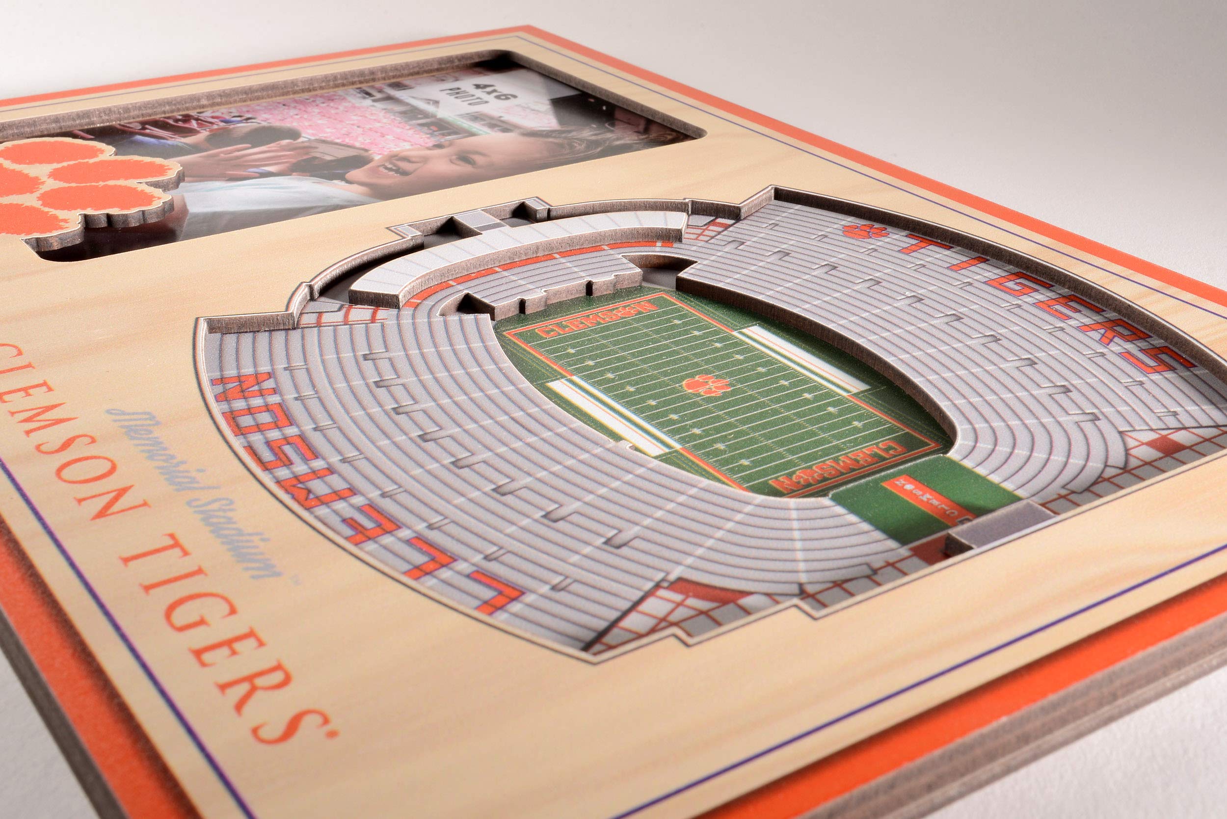 YouTheFan NCAA Clemson Tigers 3D StadiumView Picture Frame - Memorial Stadium 12" x 8" - Sports Collectibles, Sports Memorabilia, Sports Fan Shop, Sports Gifts