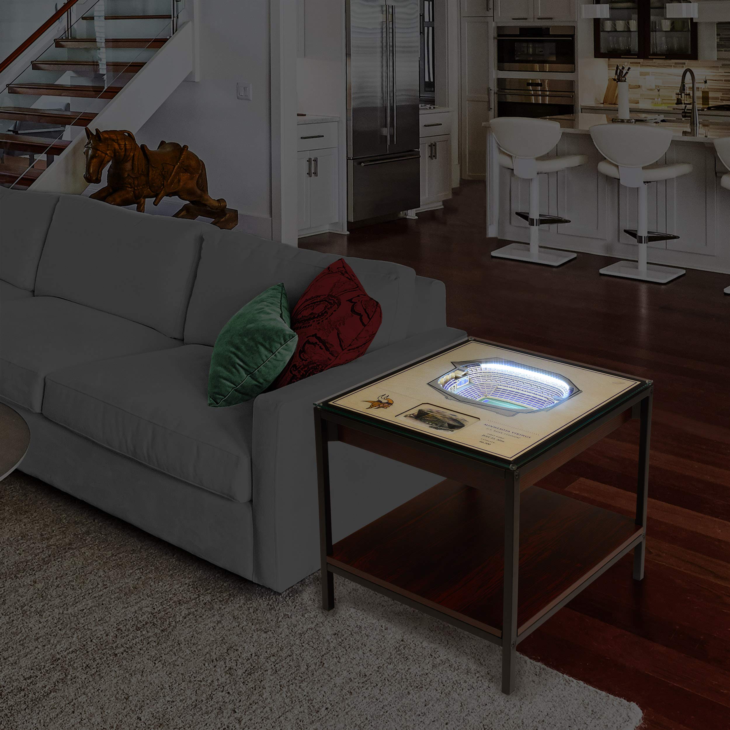 YouTheFan NFL Minnesota Vikings 25-Layer StadiumView Lighted End Table - Sports Collectibles, Sports Memorabilia, Sports Fan Shop, Sports Gifts