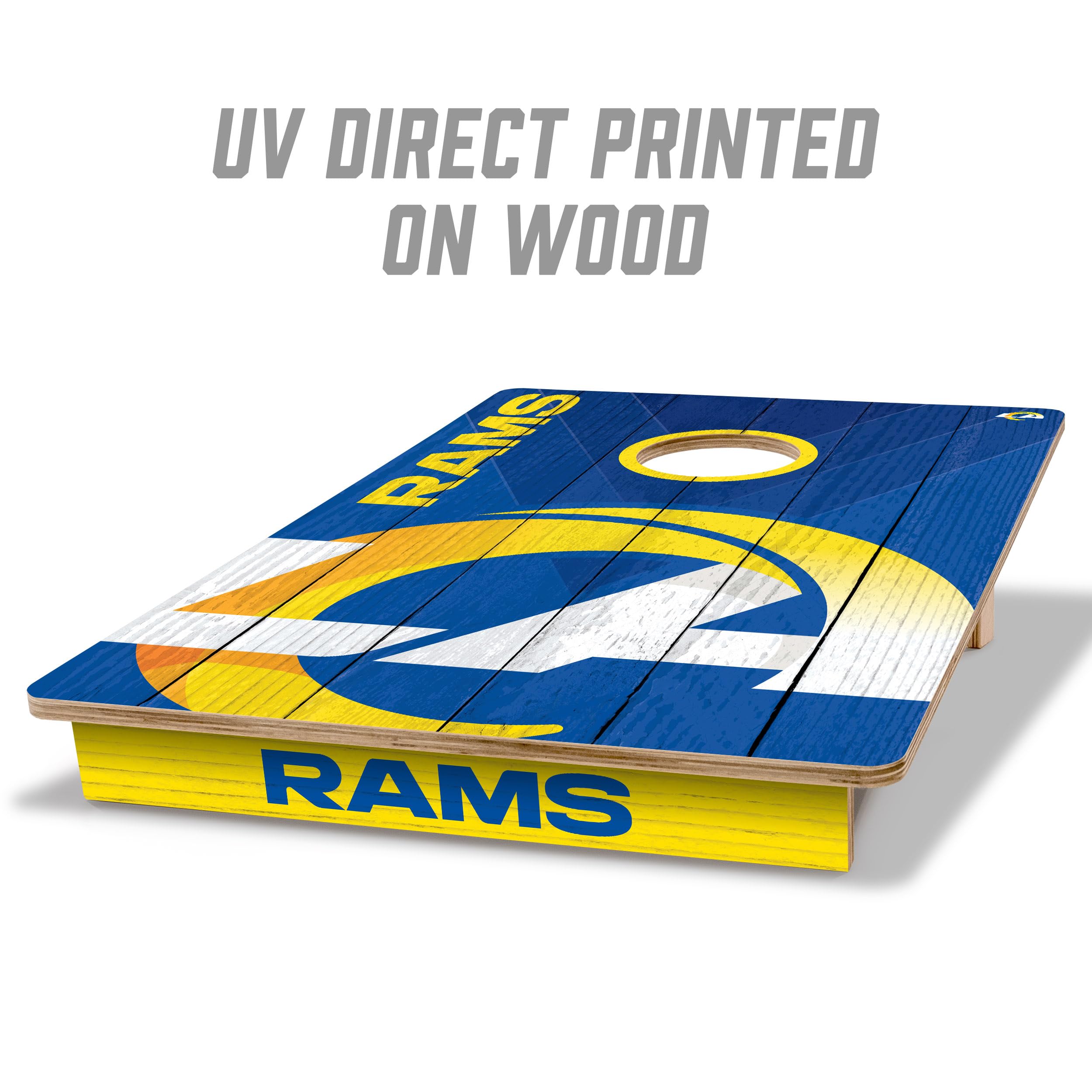 YouTheFan NFL Los Angeles Rams 2’ x 3’ Wood Cornhole Game with Logo Bags - Sports Collectibles, Sports Memorabilia, Sports Fan Shop, Sports Gifts