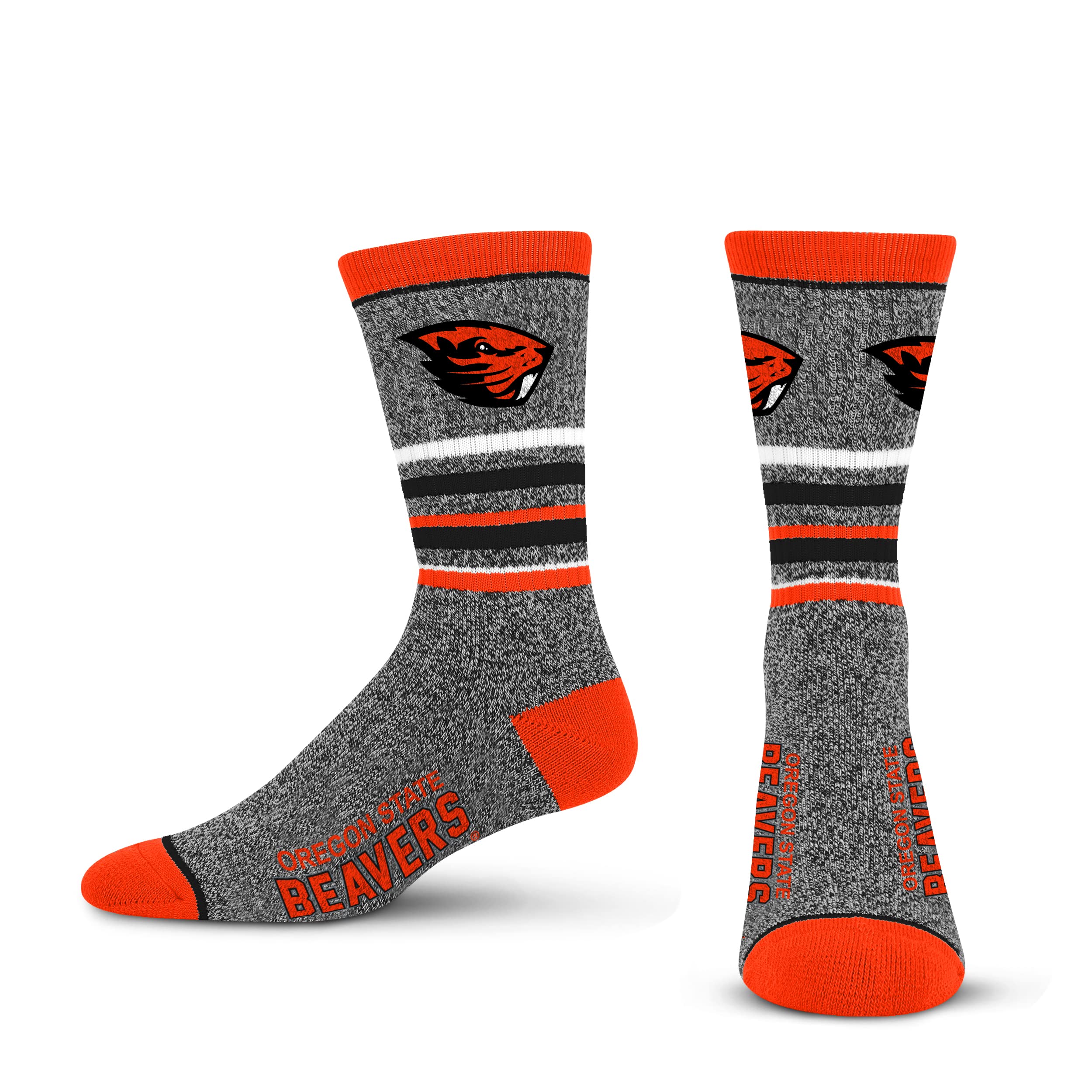 For Bare Feet NCAA Oregon State Beavers 5 Star Crew Sock Marble Grey Large - Sports Gifts, Sports Memorabilia, Sports Collectibles, Fan Shop