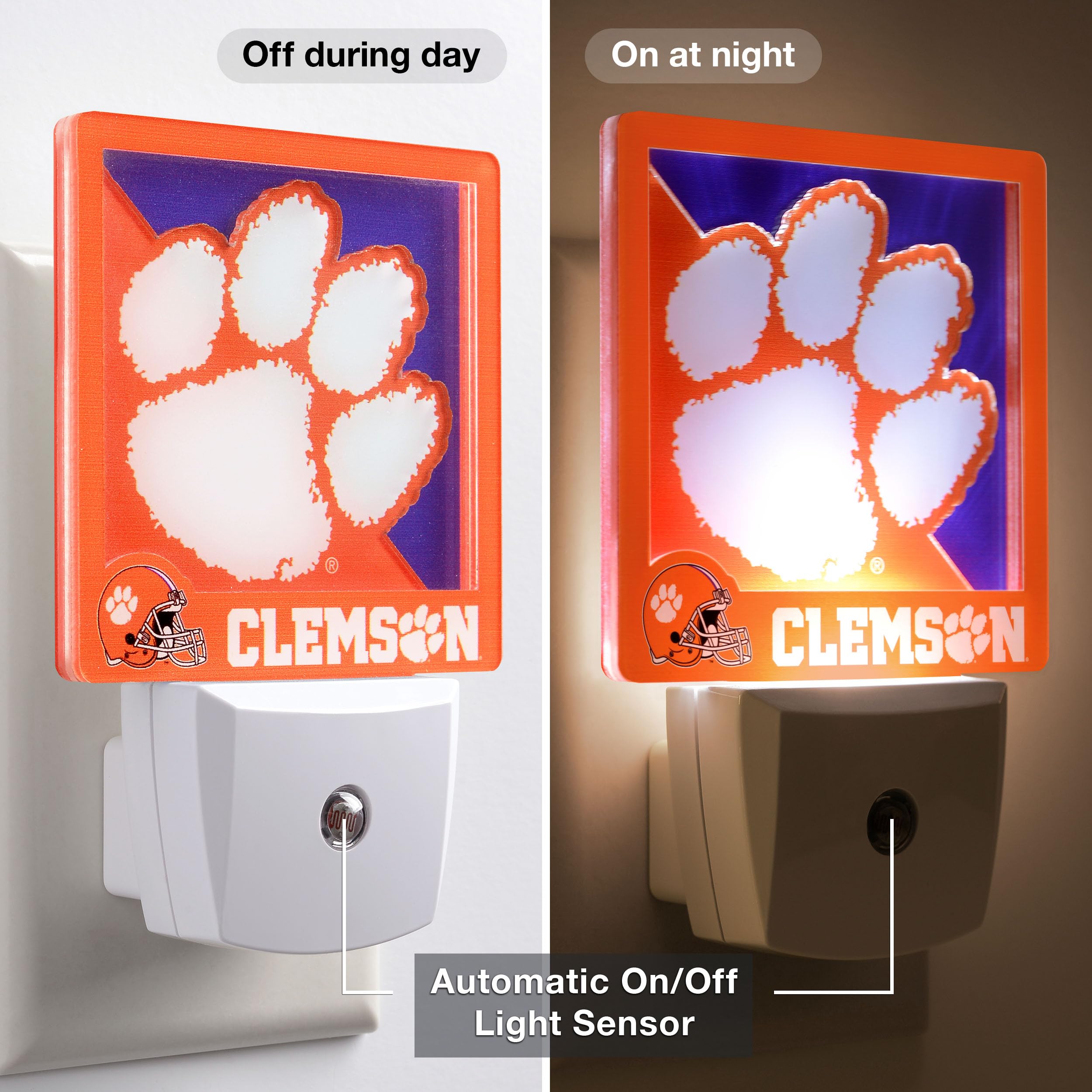 YouTheFan NCAA Clemson Tigers Logo Series Nite Light - Sports Collectibles, Sports Memorabilia, Sports Fan Shop, Sports Gifts