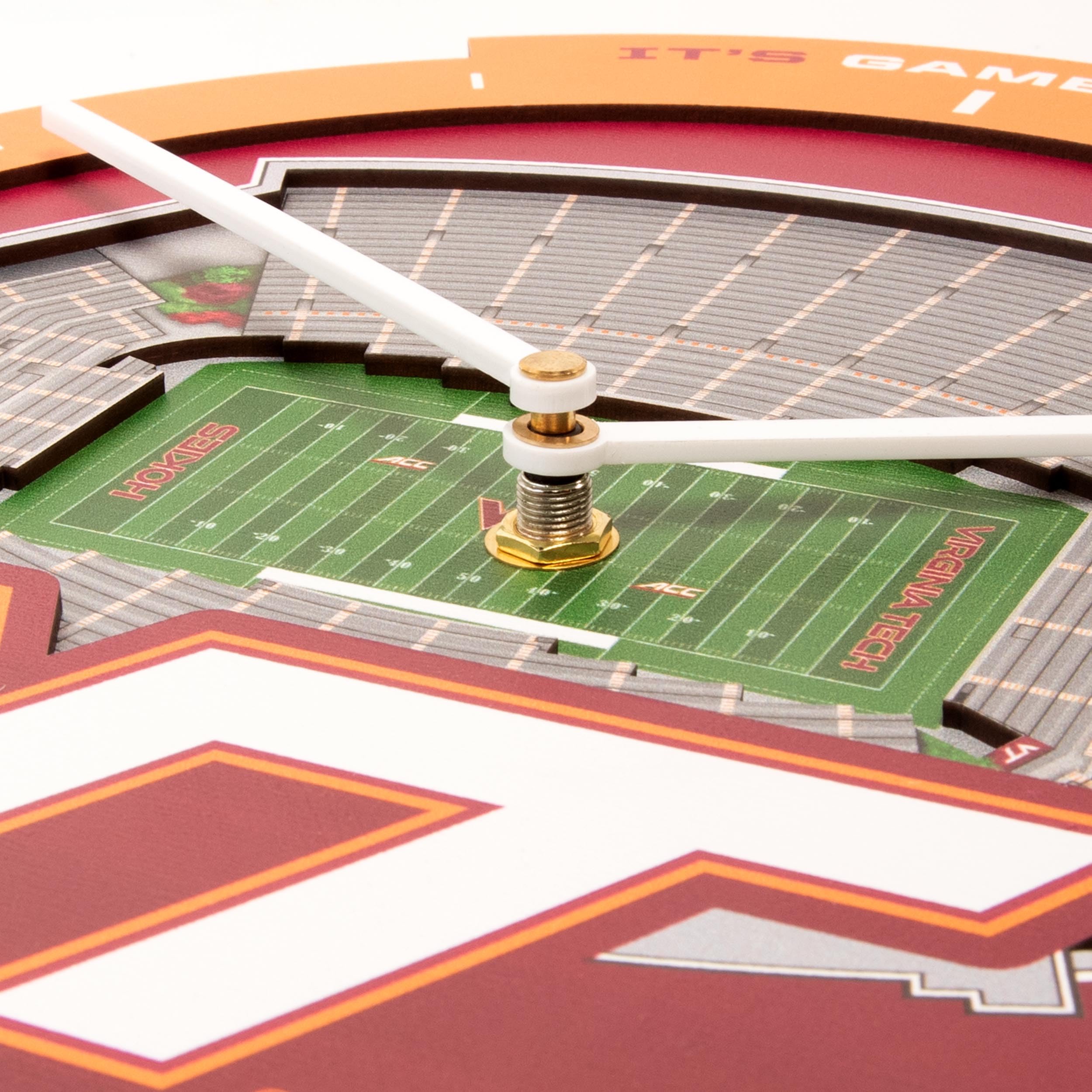YouTheFan NCAA Virginia Tech Hokies 3D StadiumView Clock - Sports Collectibles, Sports Memorabilia, Sports Fan Shop, Sports Gifts