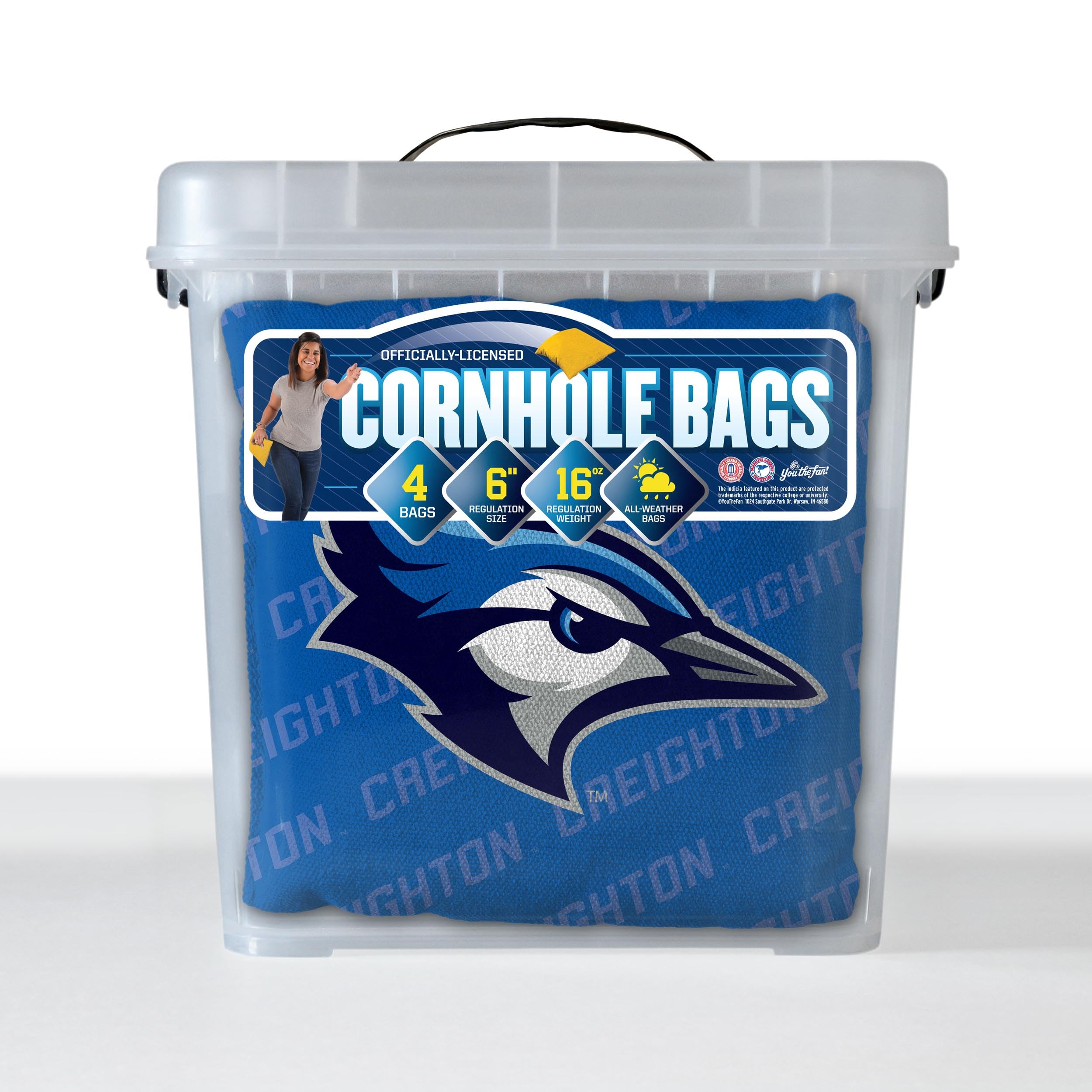 YouTheFan NCAA Creighton Bluejays Cornhole Bags - 4PK - Blue - Sports Collectibles, Sports Memorabilia, Sports Fan Shop, Sports Gifts