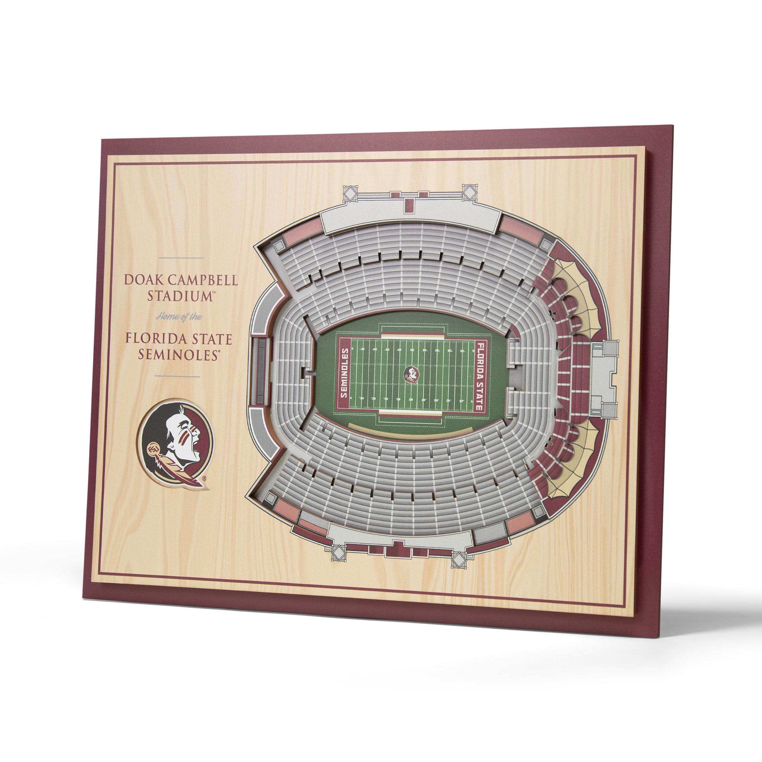 YouTheFan NCAA Florida State Seminoles 5-Layer StadiumView 3D Wall Art - Doak Campbell Stadium - Sports Collectibles, Sports Memorabilia, Sports Fan Shop, Sports Gifts
