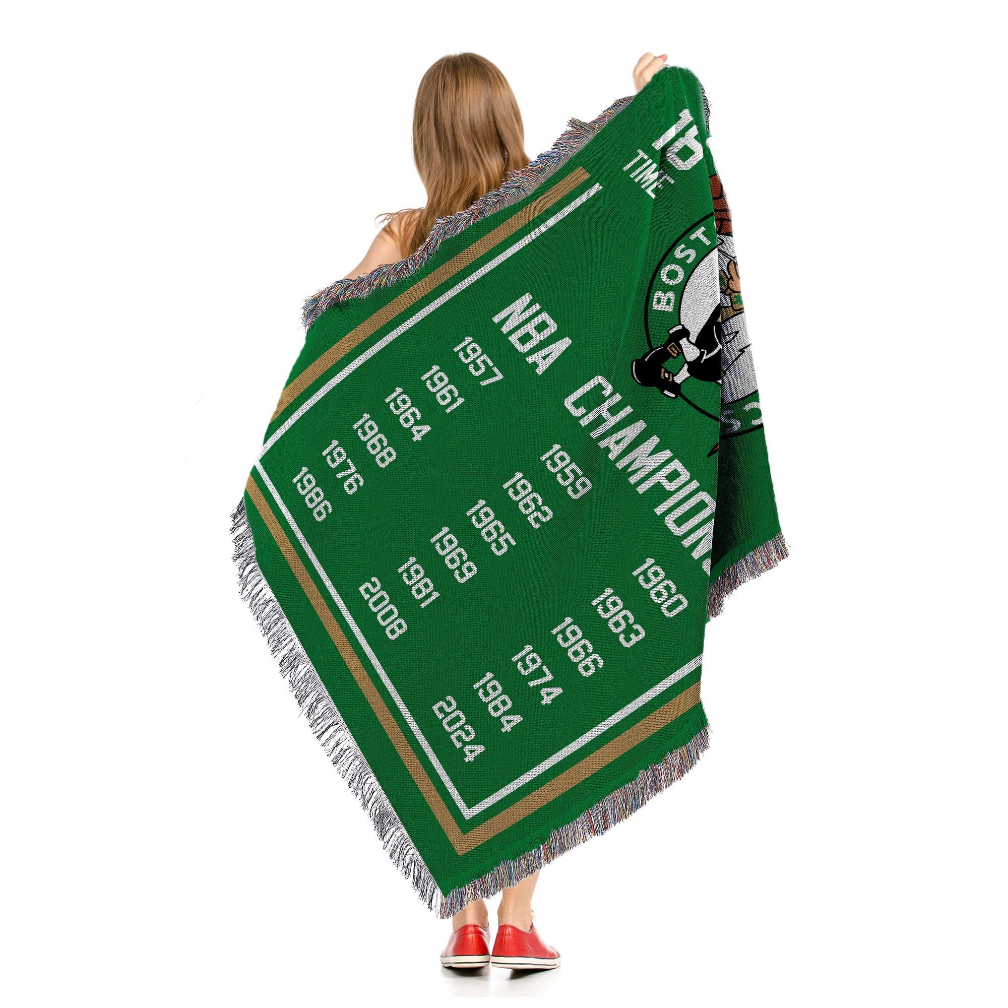 Northwest NBA Boston Celtics NBA Champions 2024 Woven Tapestry Throw Blanket, 48" x 60", Historic - Sports Collectibles, Sports Memorabilia, Sports Fan Shop, Sports Gifts