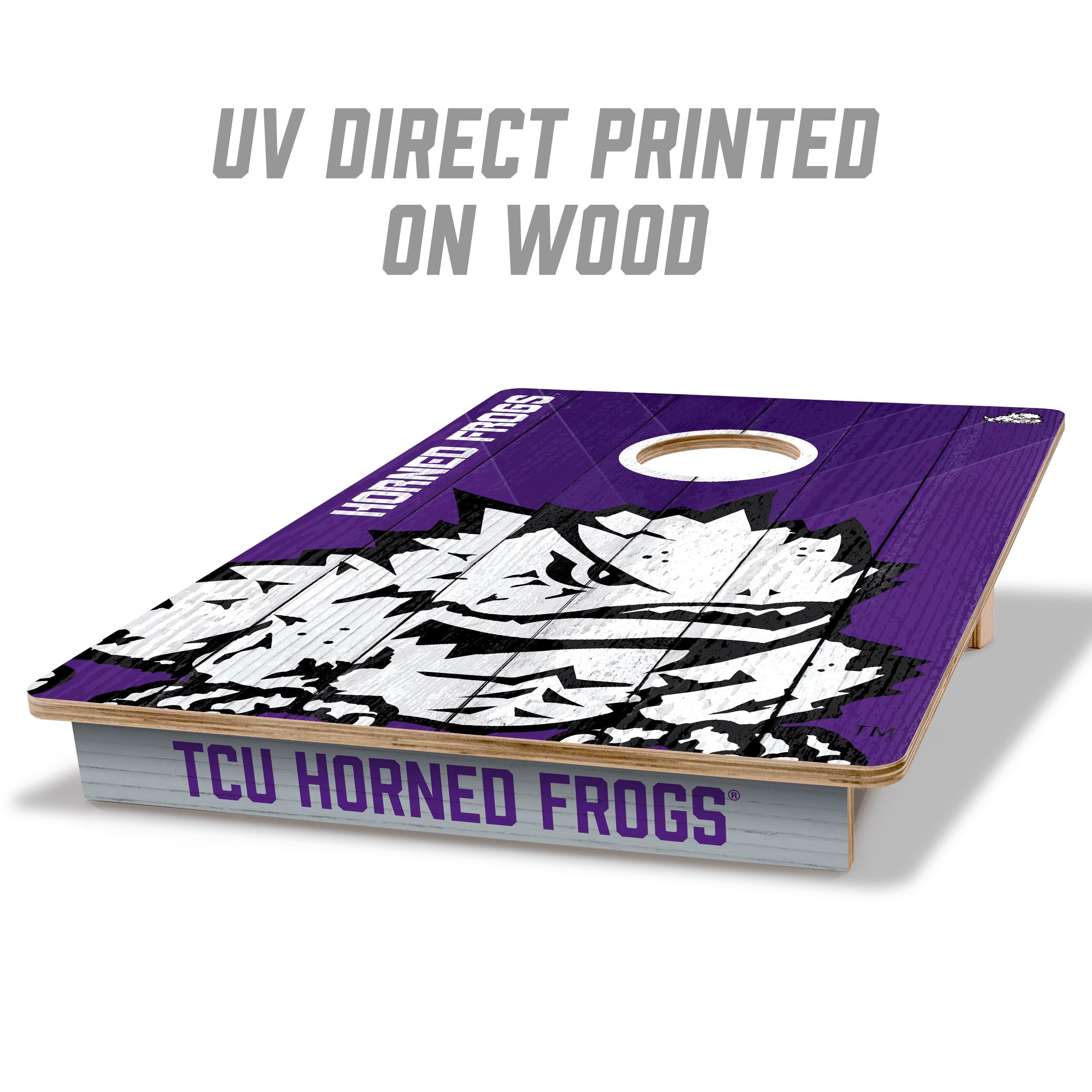 YouTheFan NCAA TCU Horned Frogs 2’ x 3’ Wood Cornhole Game with Logo Bags - Sports Collectibles, Sports Memorabilia, Sports Fan Shop, Sports Gifts