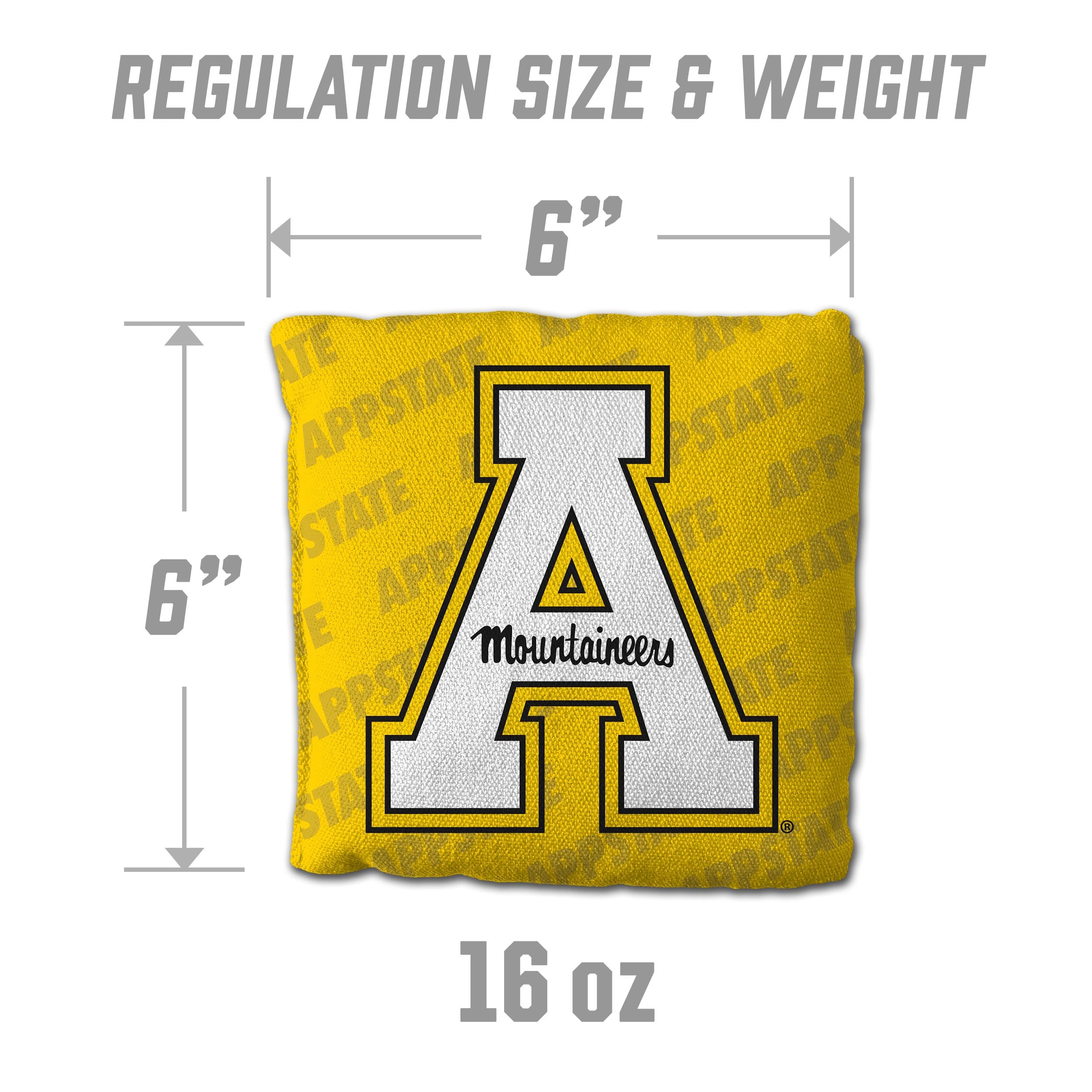 YouTheFan NCAA Appalachian State Mountaineers Cornhole Bags - 4PK - Yellow - Sports Collectibles, Sports Memorabilia, Sports Fan Shop, Sports Gifts