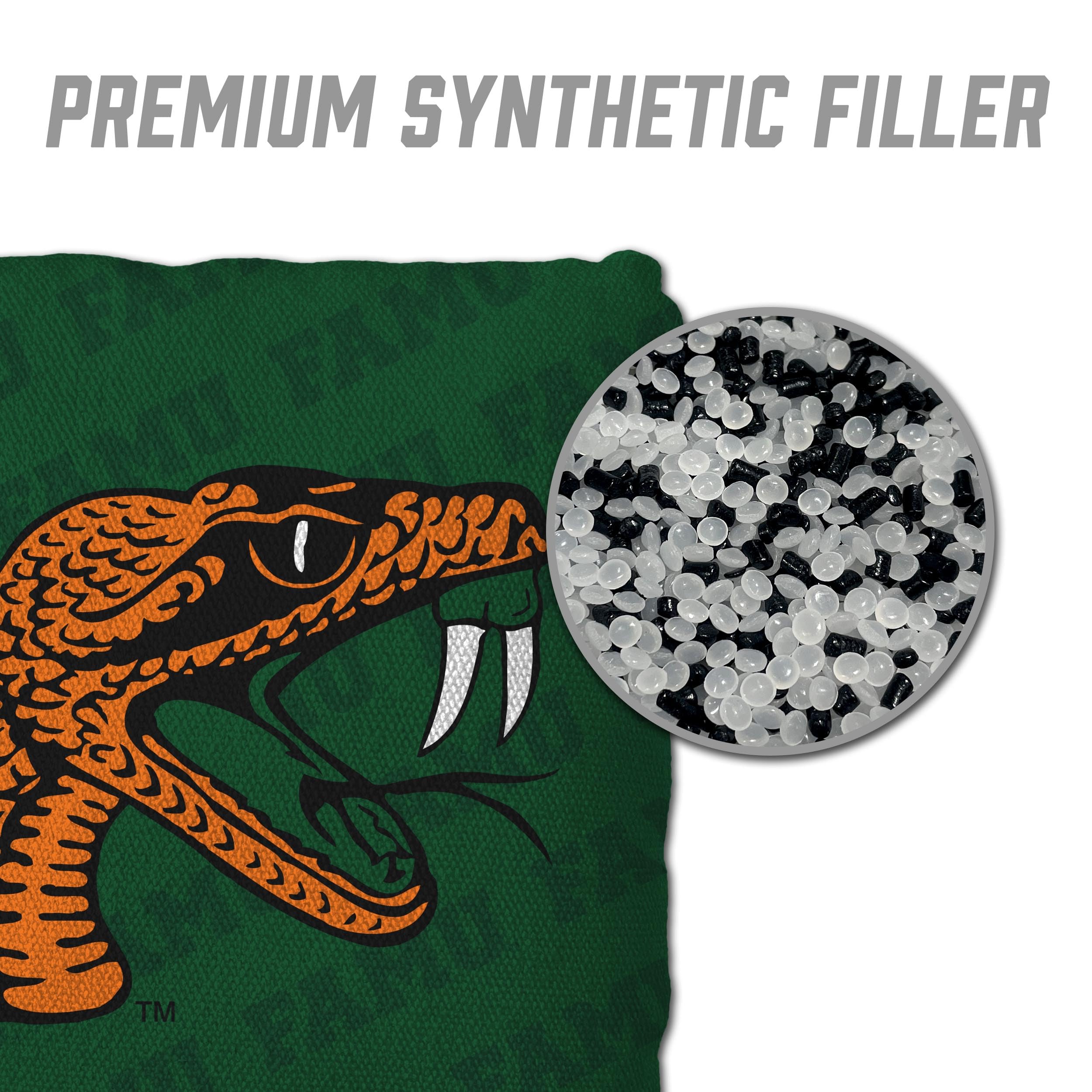 YouTheFan NCAA Florida A&M Rattler - Cornhole Bags - 4PK - Green - Sports Collectibles, Sports Memorabilia, Sports Fan Shop, Sports Gifts
