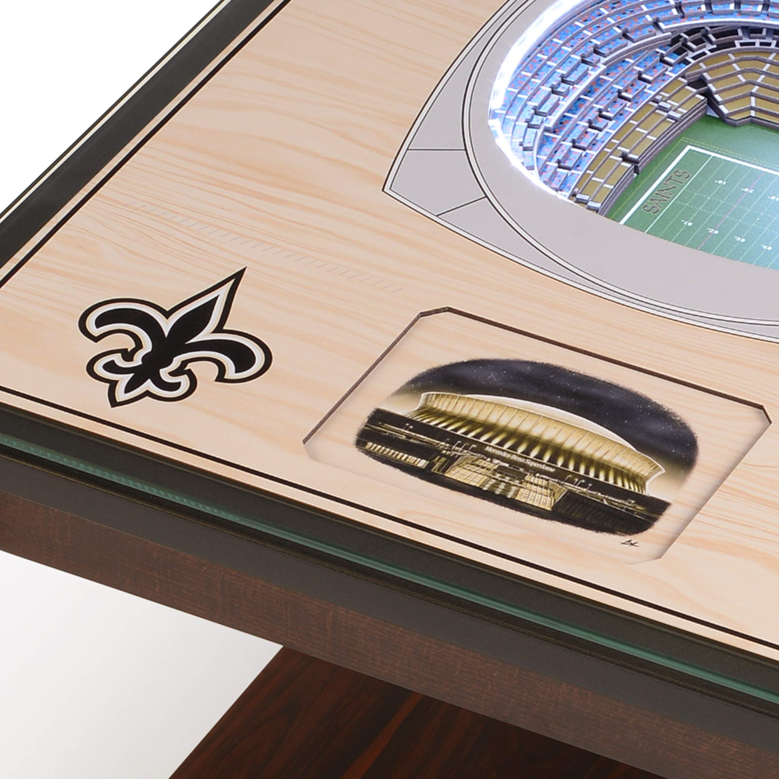 YouTheFan NFL New Orleans Saints 25-Layer StadiumView Lighted End Table - Sports Collectibles, Sports Memorabilia, Sports Fan Shop, Sports Gifts